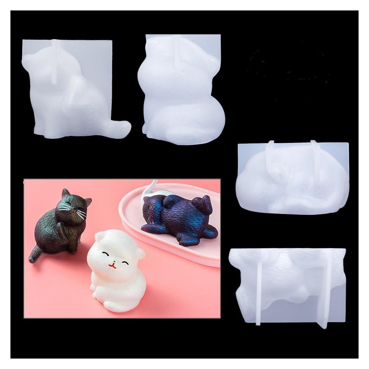 Molde de Silicona para Gato iSuperb - 4 Piezas DIY