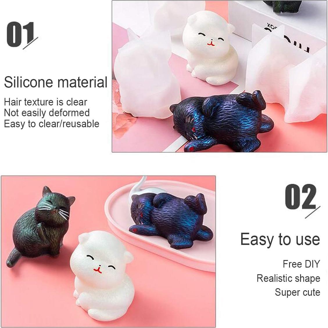 Molde de Silicona para Gato iSuperb - 4 Piezas DIY