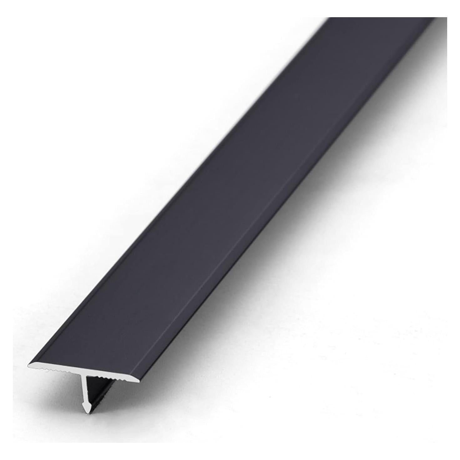Tira de Transición de Suelo de Aluminio T 10 Pcs 122 cm Negro