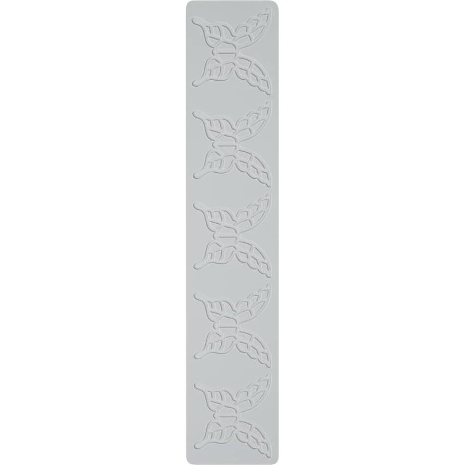 Mat de Impresión de Fondant Silicona Gris Mariposa Restaurantware 38.6x7.6cm