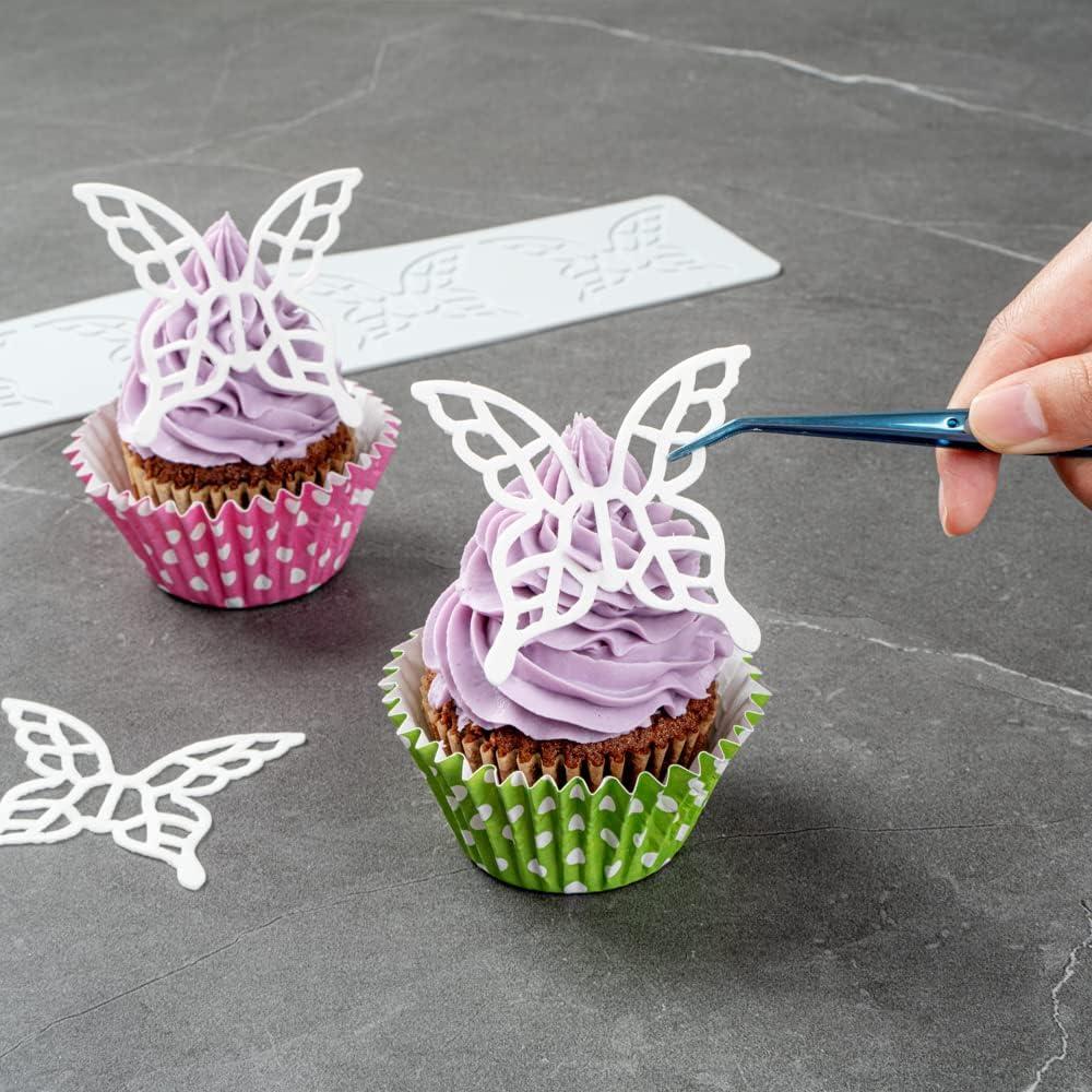 Mat de Impresión de Fondant Silicona Gris Mariposa Restaurantware 38.6x7.6cm