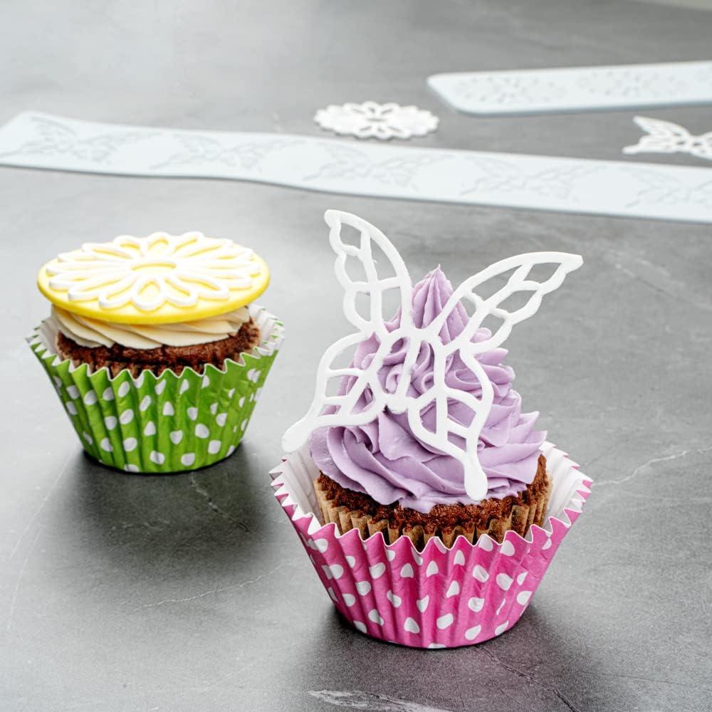 Mat de Impresión de Fondant Silicona Gris Mariposa Restaurantware 38.6x7.6cm