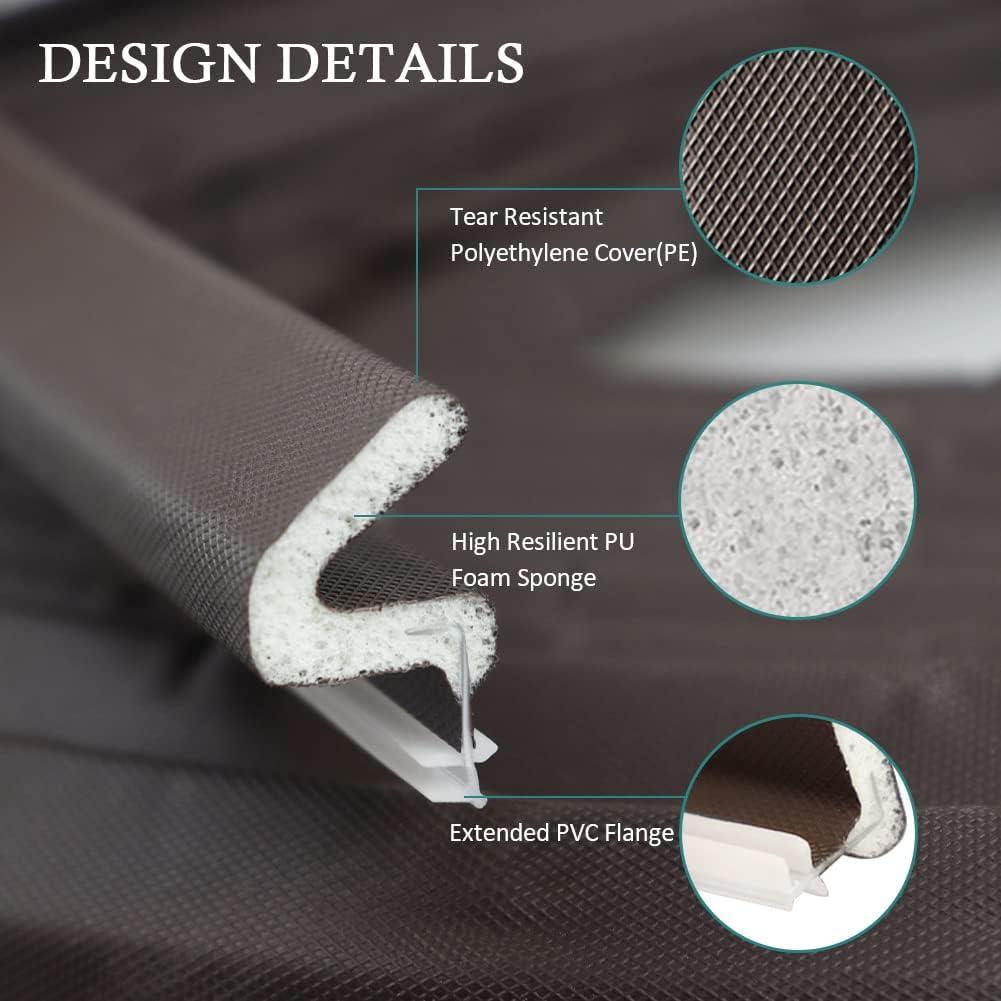 Tira de Sellado para Puerta LSGCQ 26 pies Espuma PU Marrón