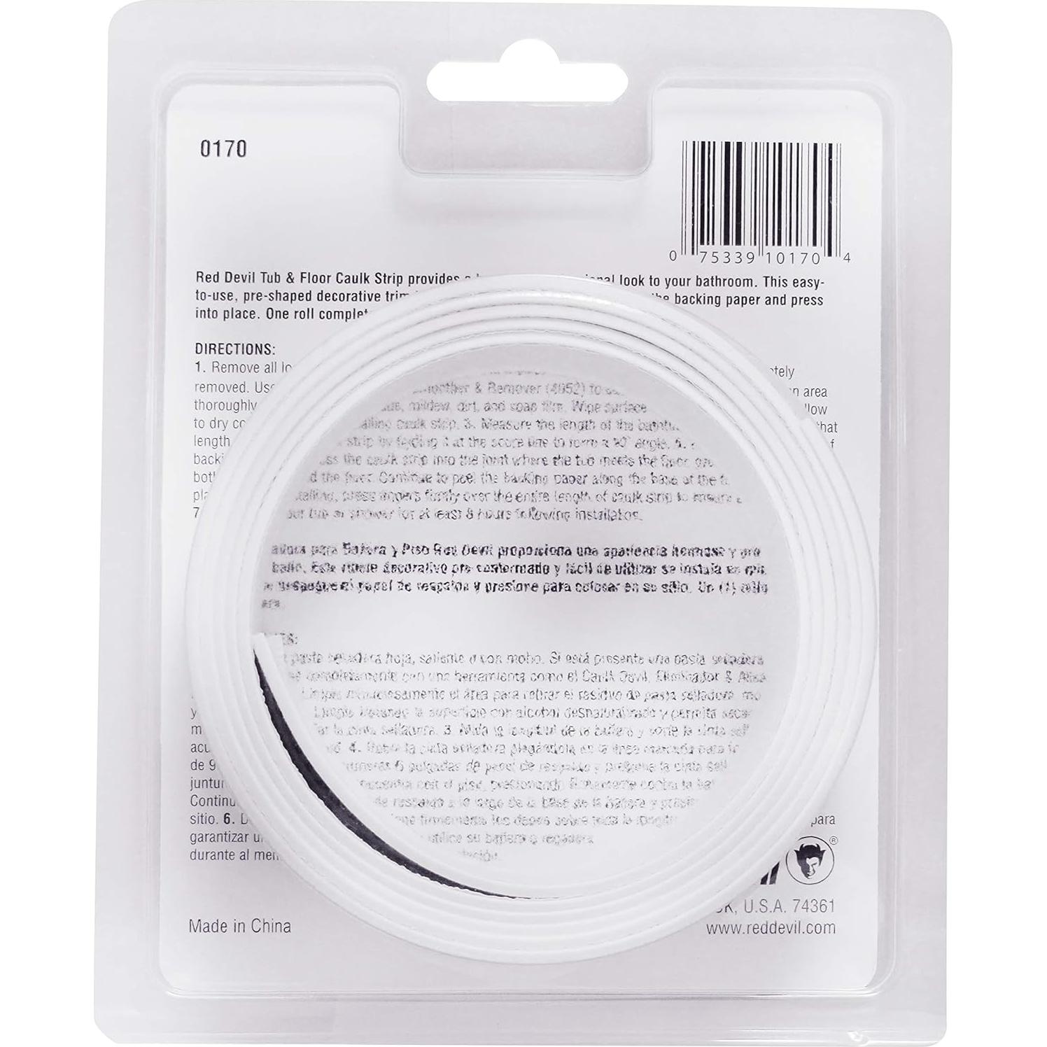 Tira de Calafateo Autoadhesiva Red Devil 0170, 3.2 cm x 1.52 m, Blanco