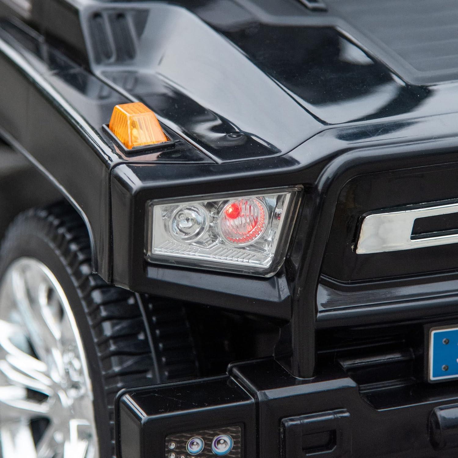 Coche de empuje Aosom negro para niños con bocina y luces