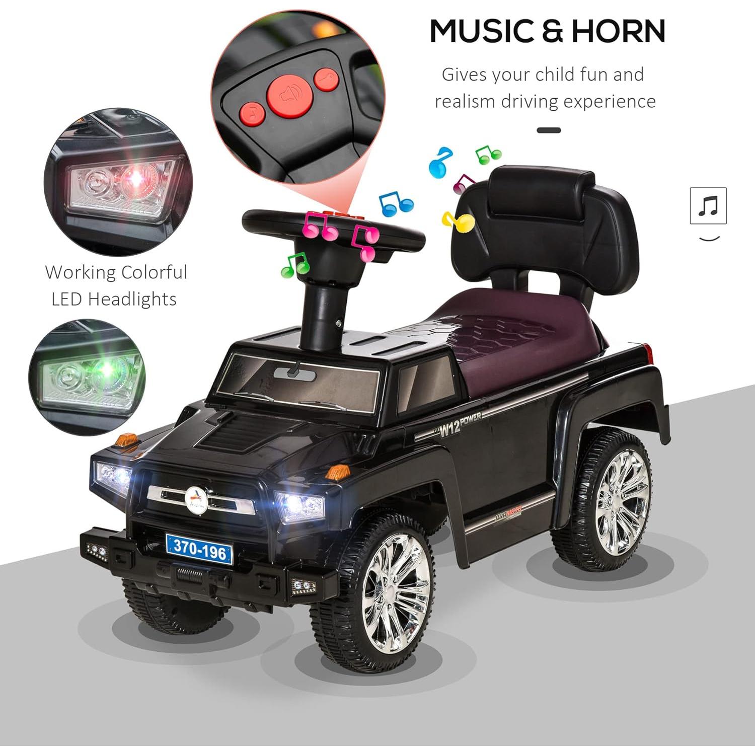 Coche de empuje Aosom SUV para niños con bocina y luces