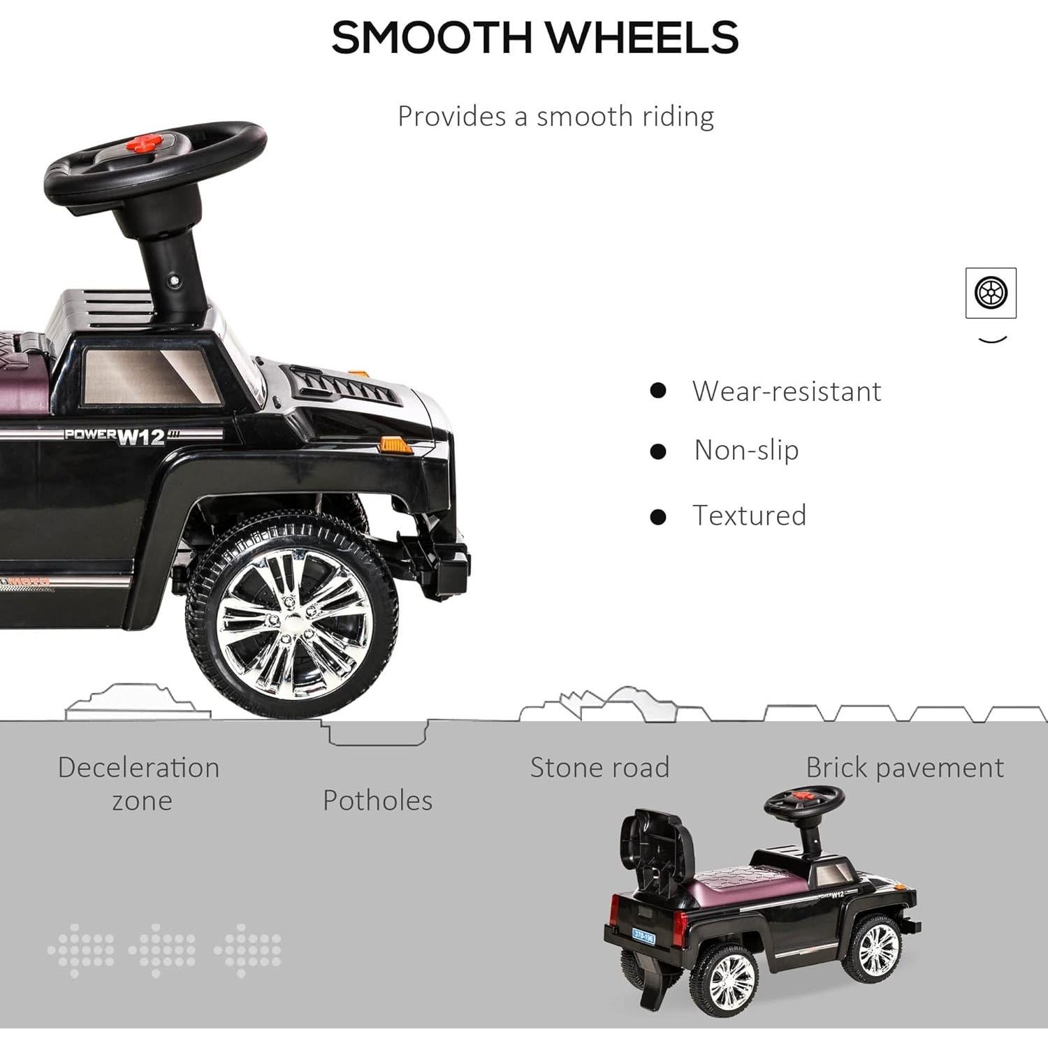 Coche de empuje Aosom SUV para niños con bocina y luces