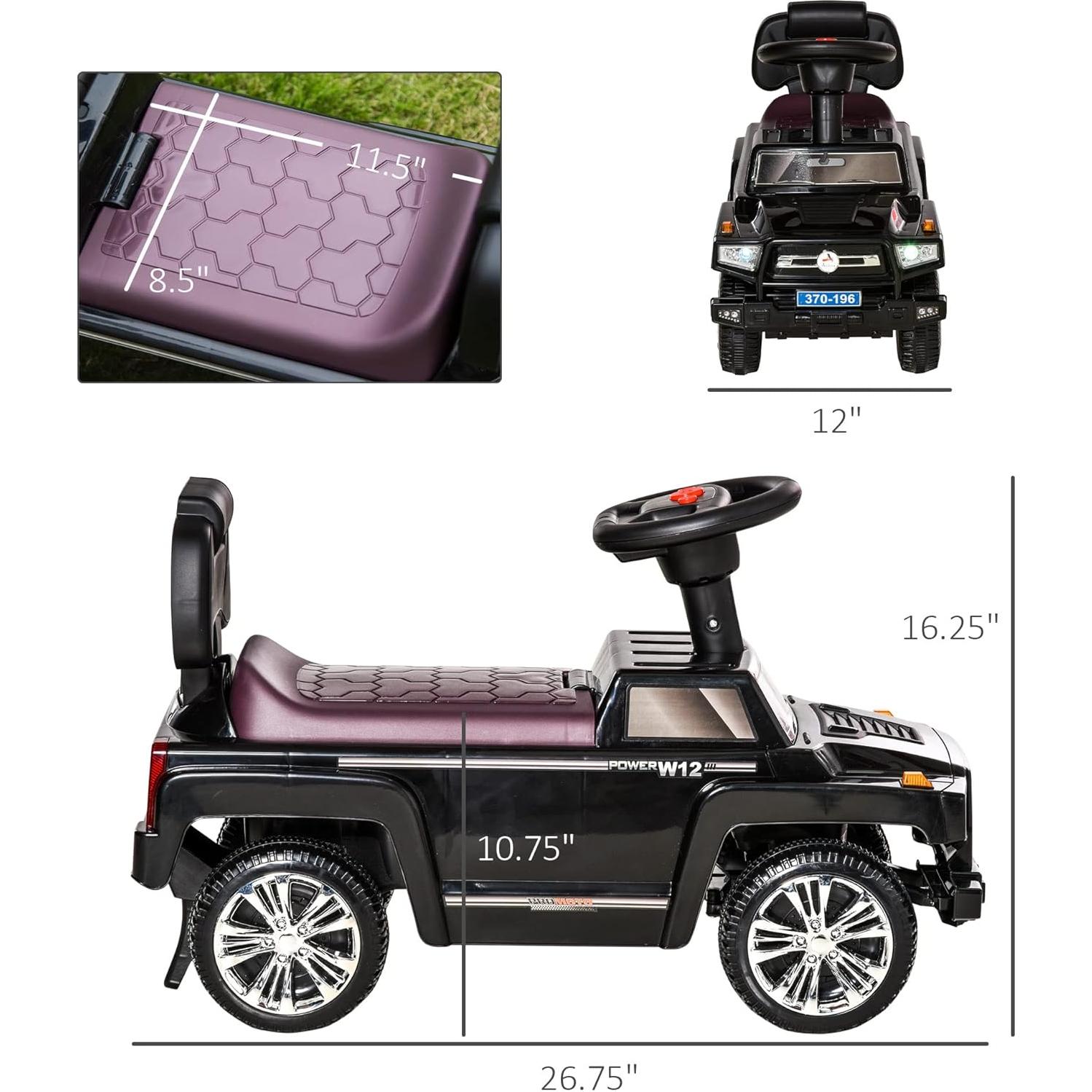 Coche de empuje Aosom SUV para niños con bocina y luces