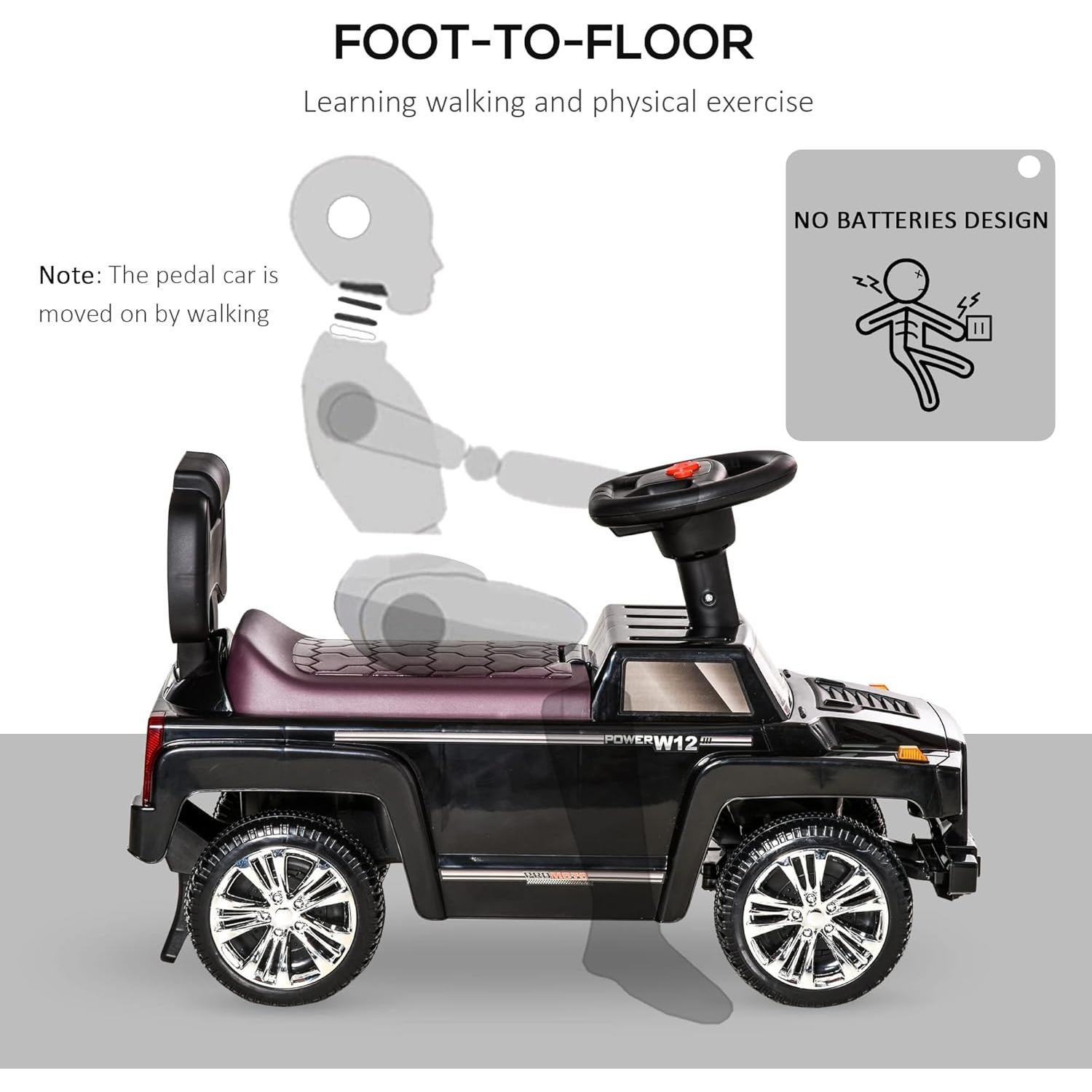 Coche de empuje Aosom SUV para niños con bocina y luces