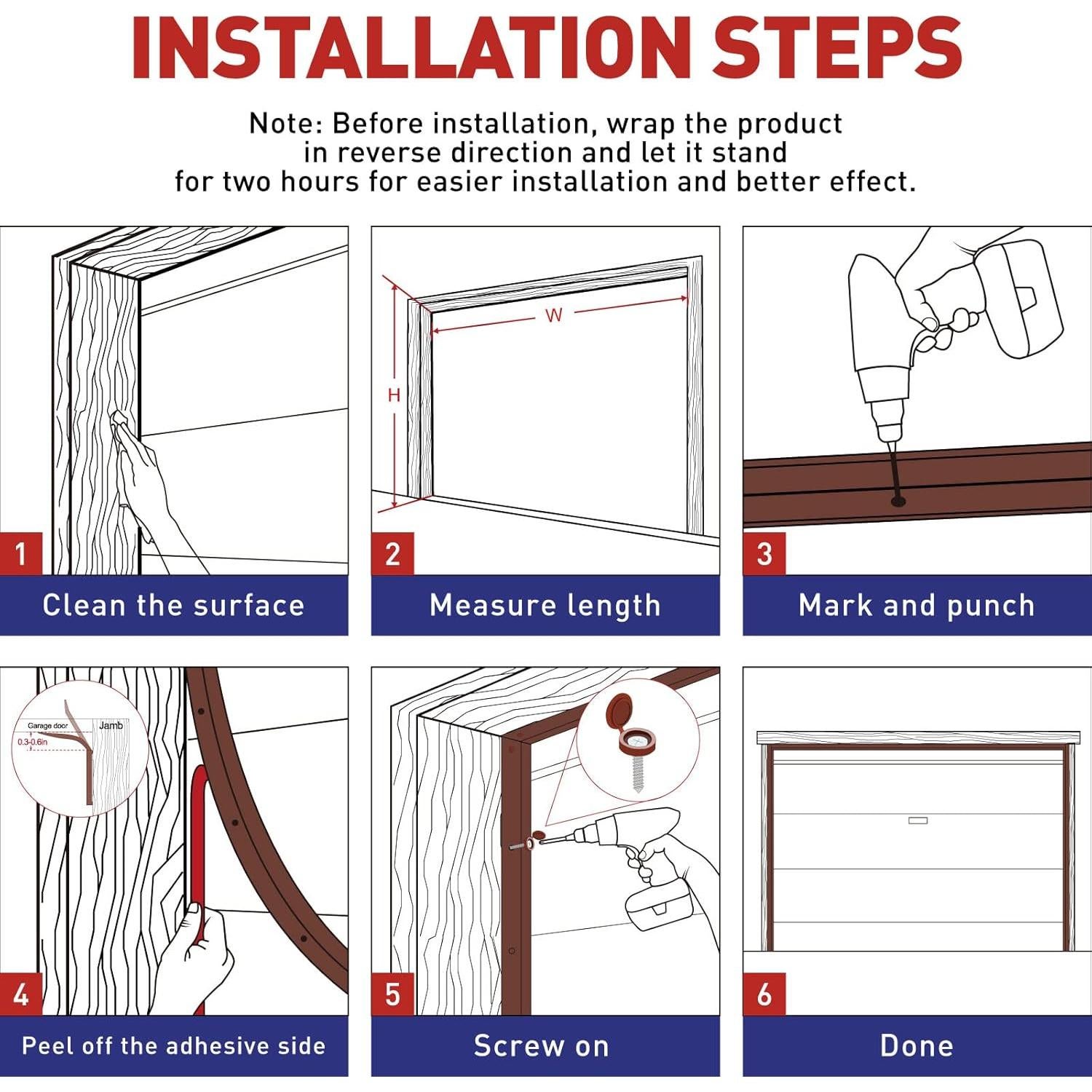 Sello de Puerta de Garaje FOSLUOC 10.5m Marrón Universal