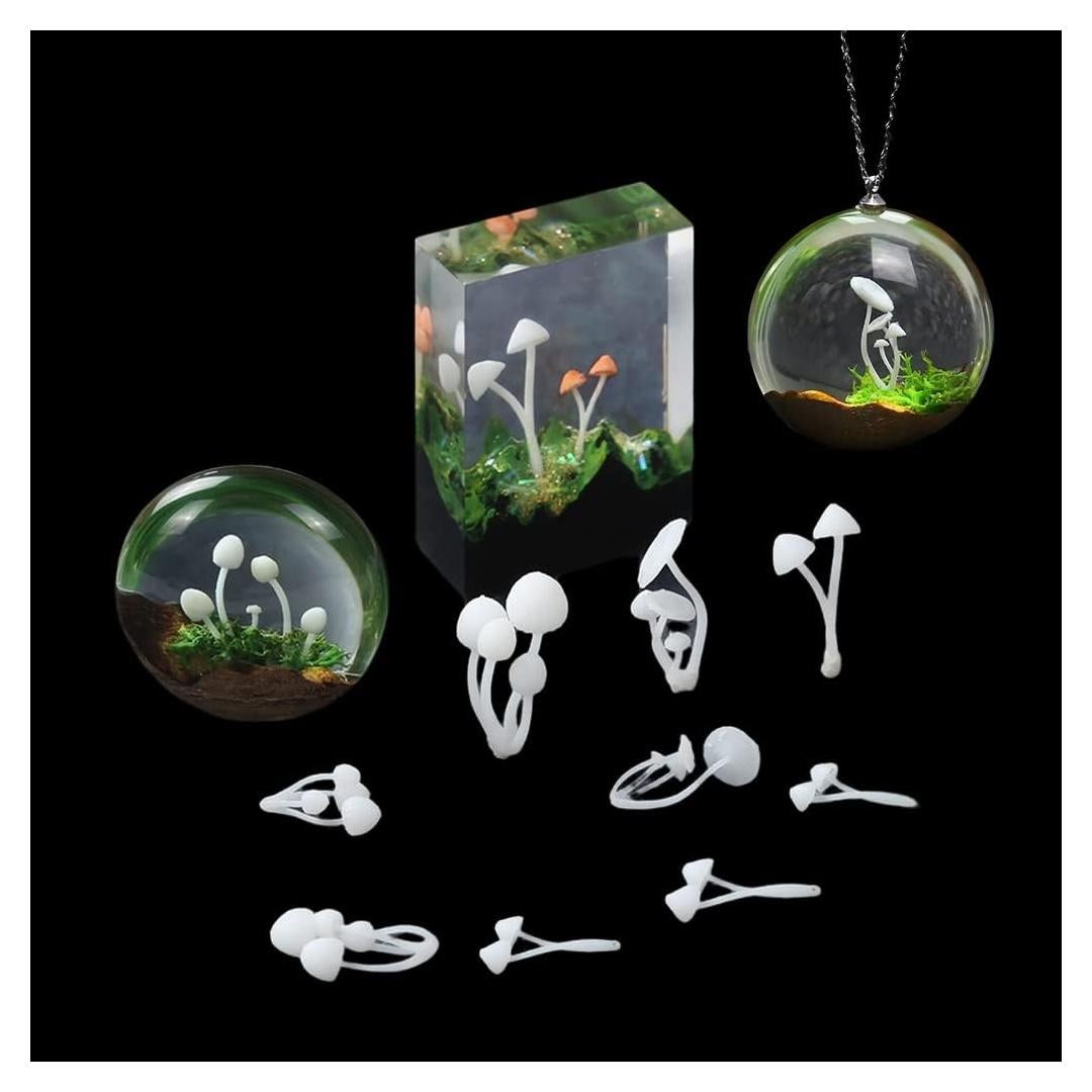 FineInno 9 Piezas Mini Hongos 3D para Resina y Manualidades