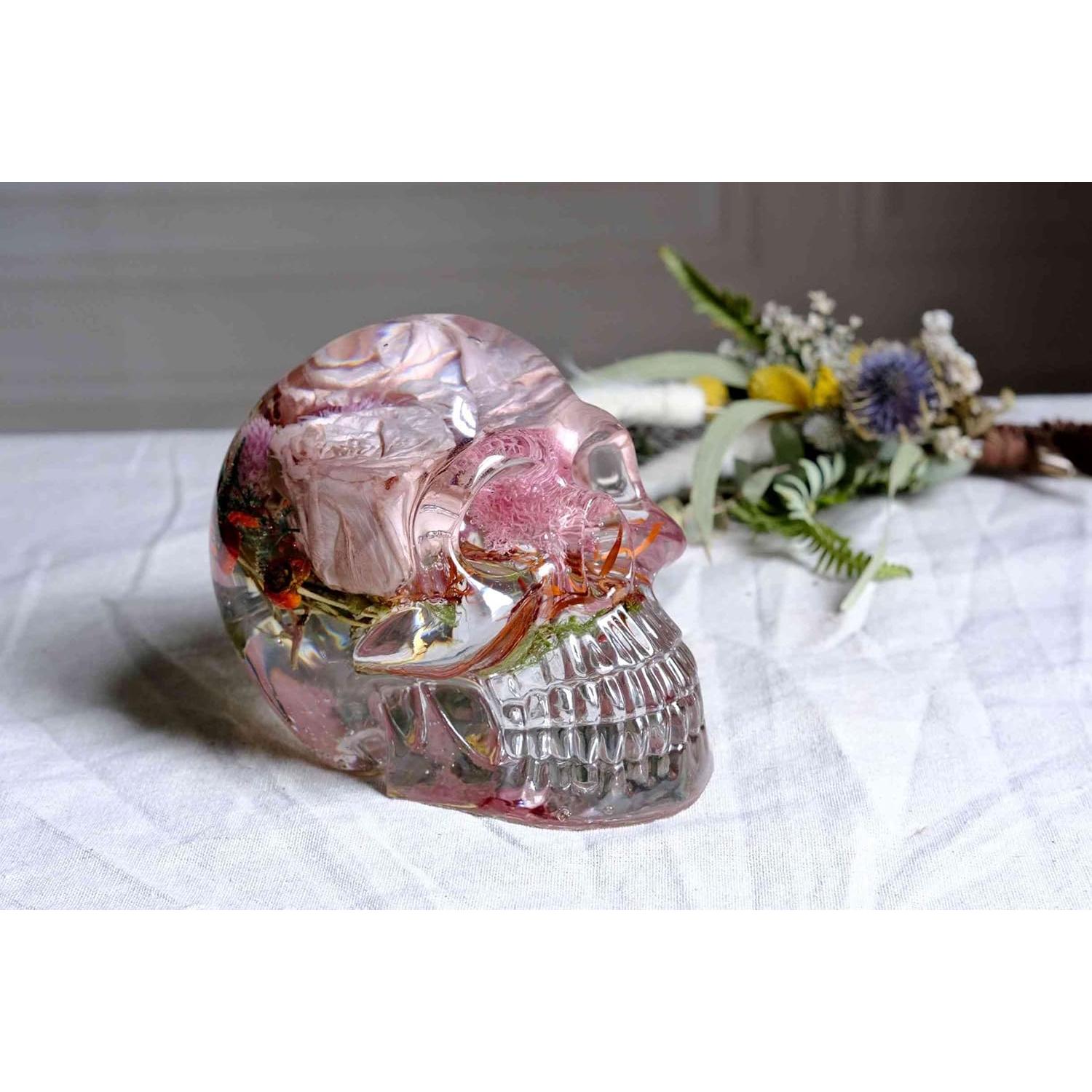 Molde de Silicona Calavera 3D FaitmainX 14.7x9.9cm para Resina