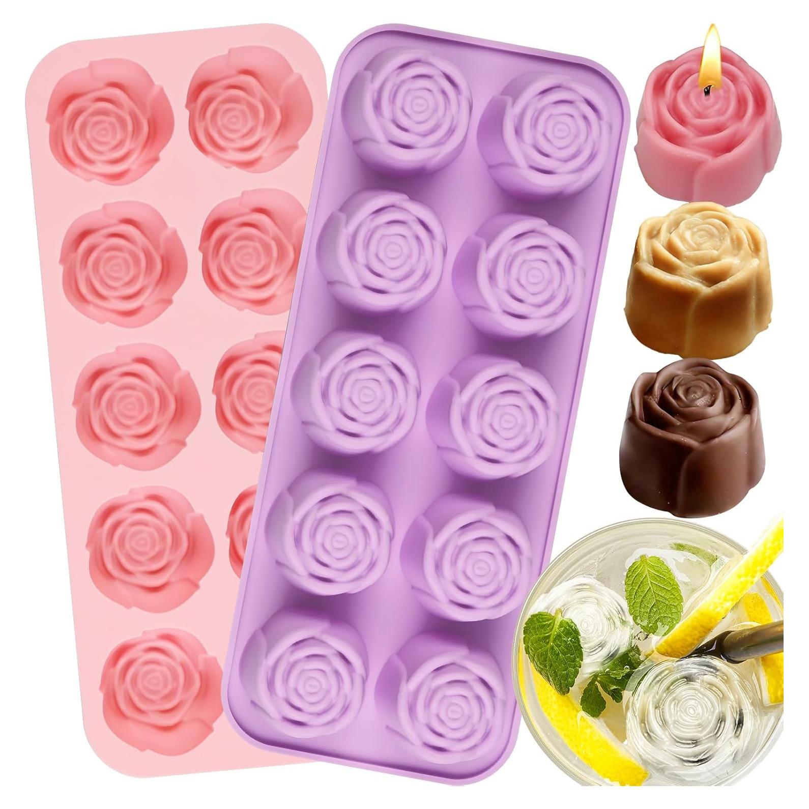 Molde de Silicona Rosa 10 Cavidades SIQINZONGWA - Resistente al Calor