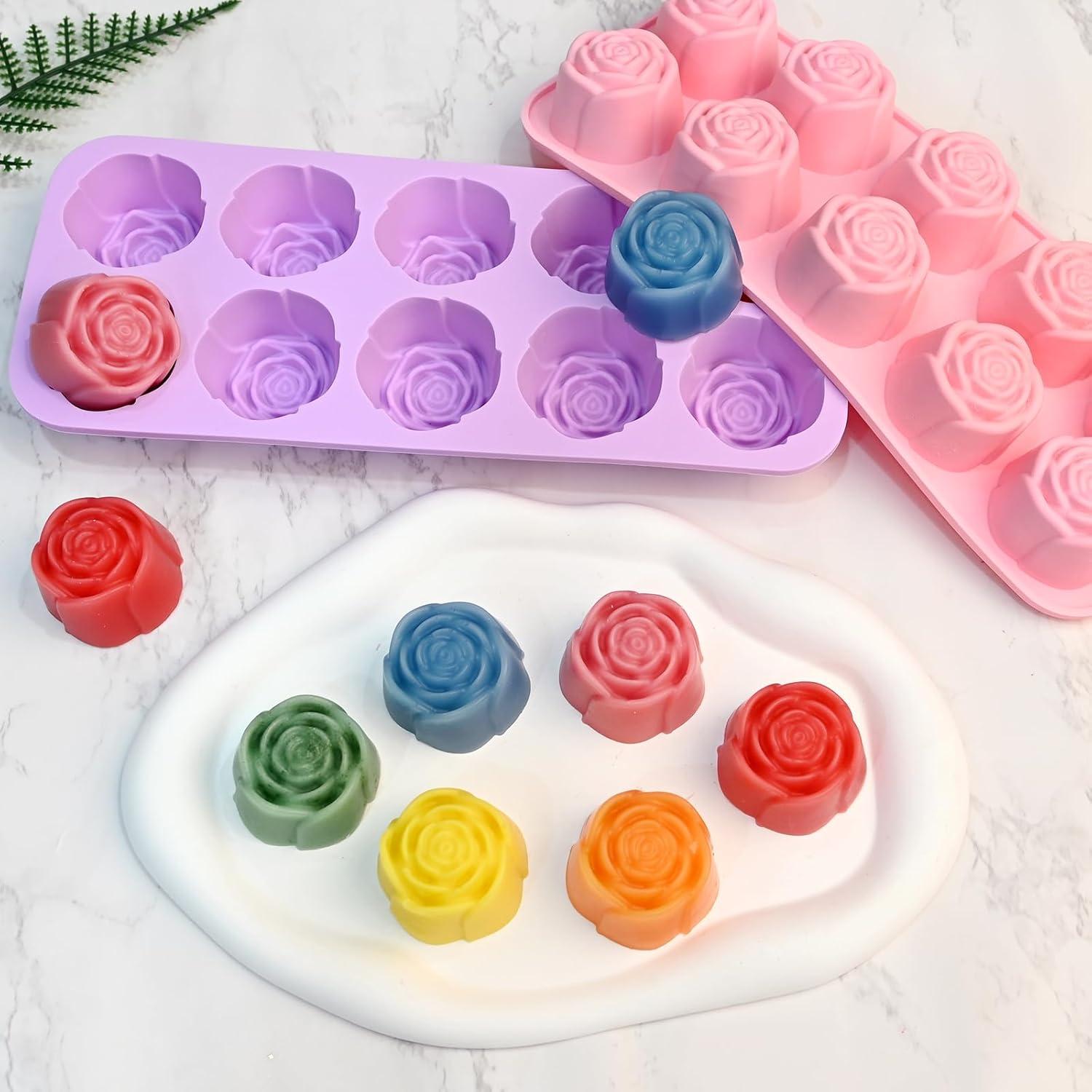 Molde de Silicona Rosa 10 Cavidades SIQINZONGWA - Resistente al Calor