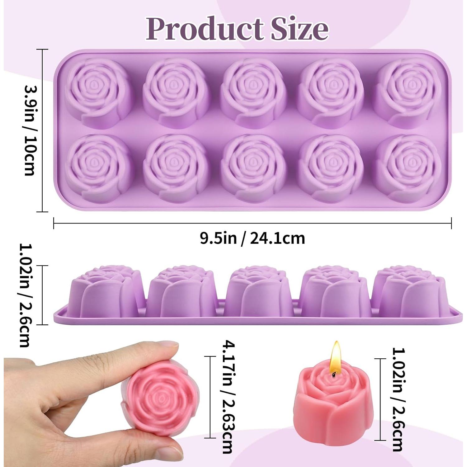 Molde de Silicona Rosa 10 Cavidades SIQINZONGWA - Resistente al Calor