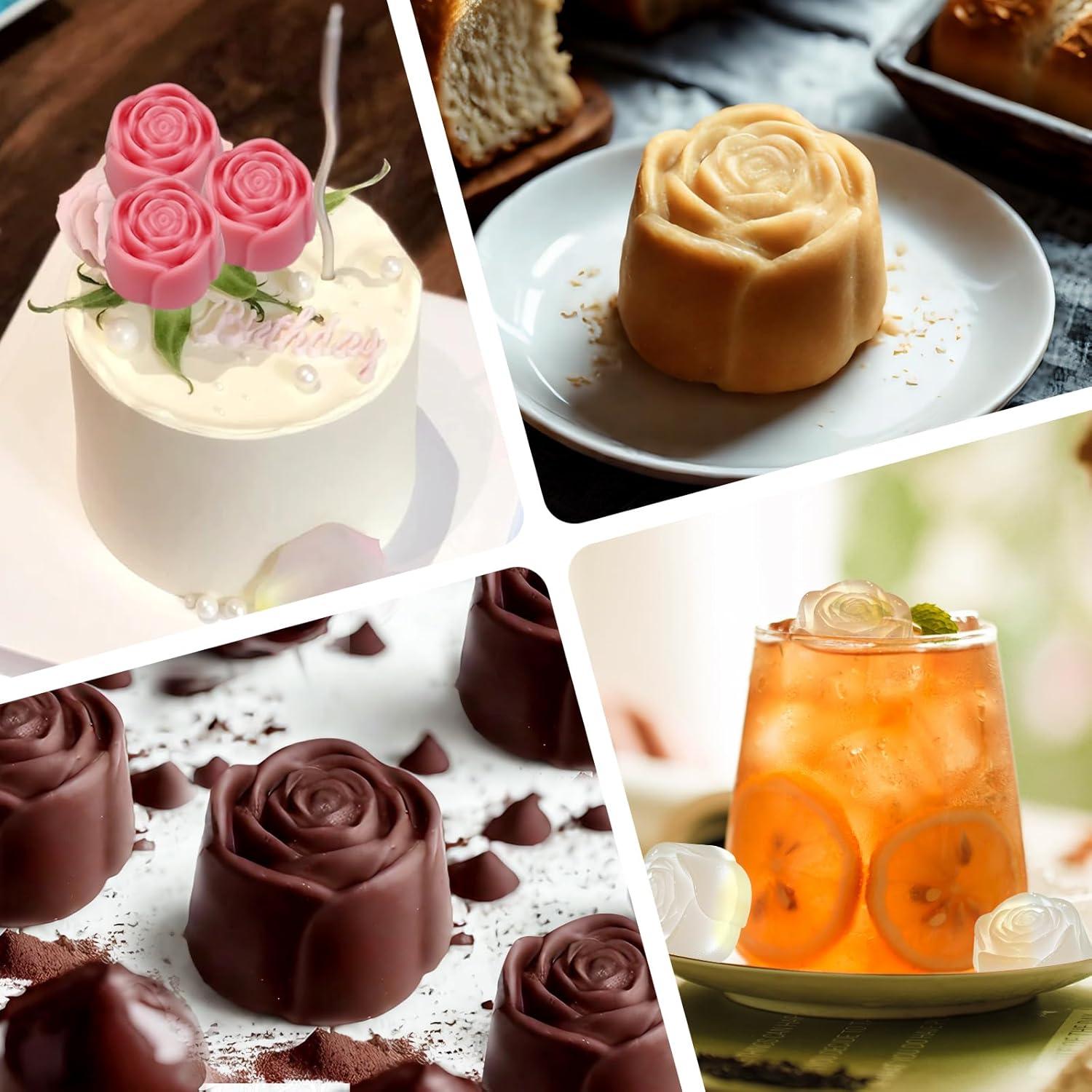 Molde de Silicona Rosa 10 Cavidades SIQINZONGWA - Resistente al Calor