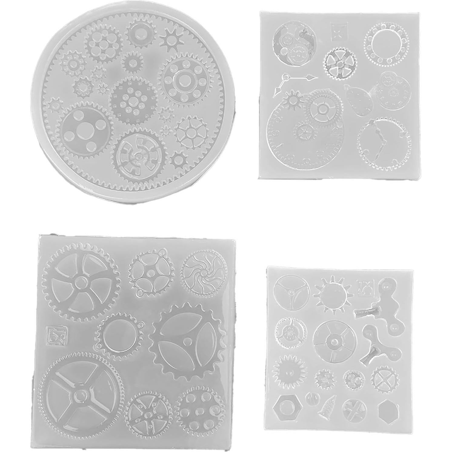 Molde de Silicona Engranaje 4 Piezas Walfront - Chocolate y Resina