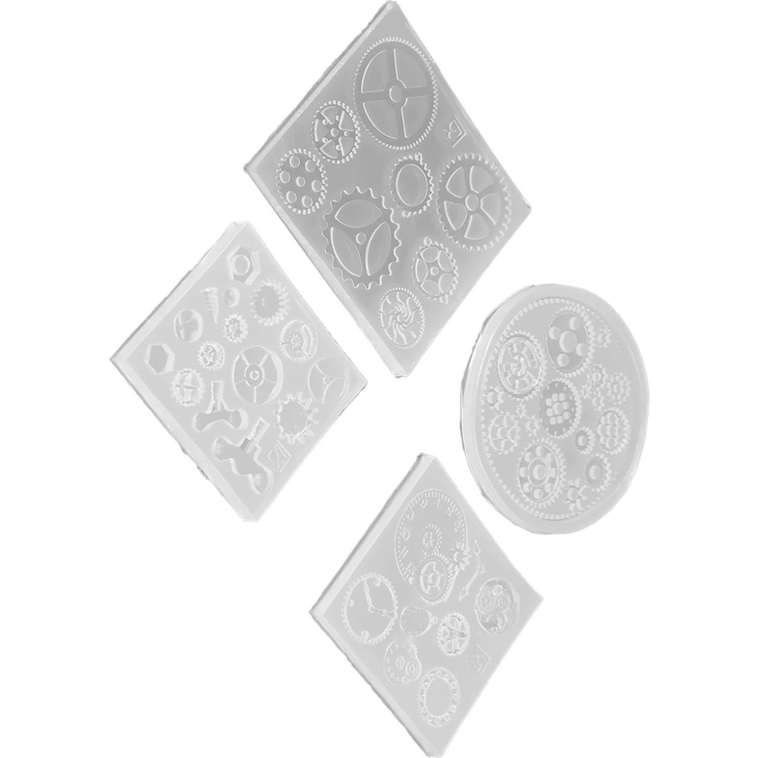 Molde de Silicona Engranaje 4 Piezas Walfront - Chocolate y Resina