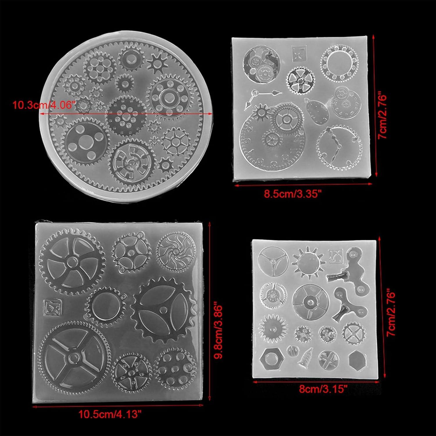 Molde de Silicona Engranaje 4 Piezas Walfront - Chocolate y Resina