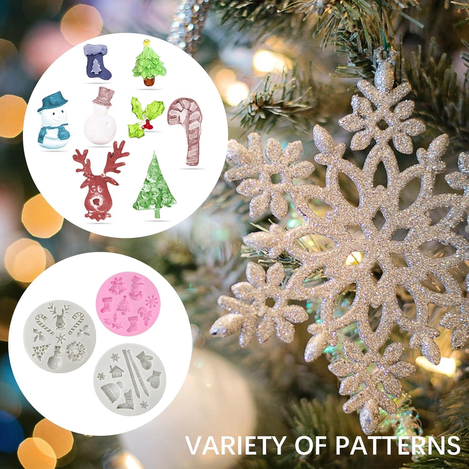 Moldes de Silicona para Fondant CNYMANY 3 Piezas Navidad