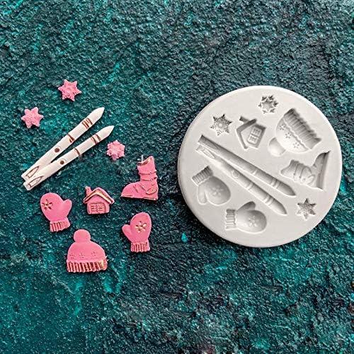 Moldes de Silicona para Fondant CNYMANY 3 Piezas Navidad