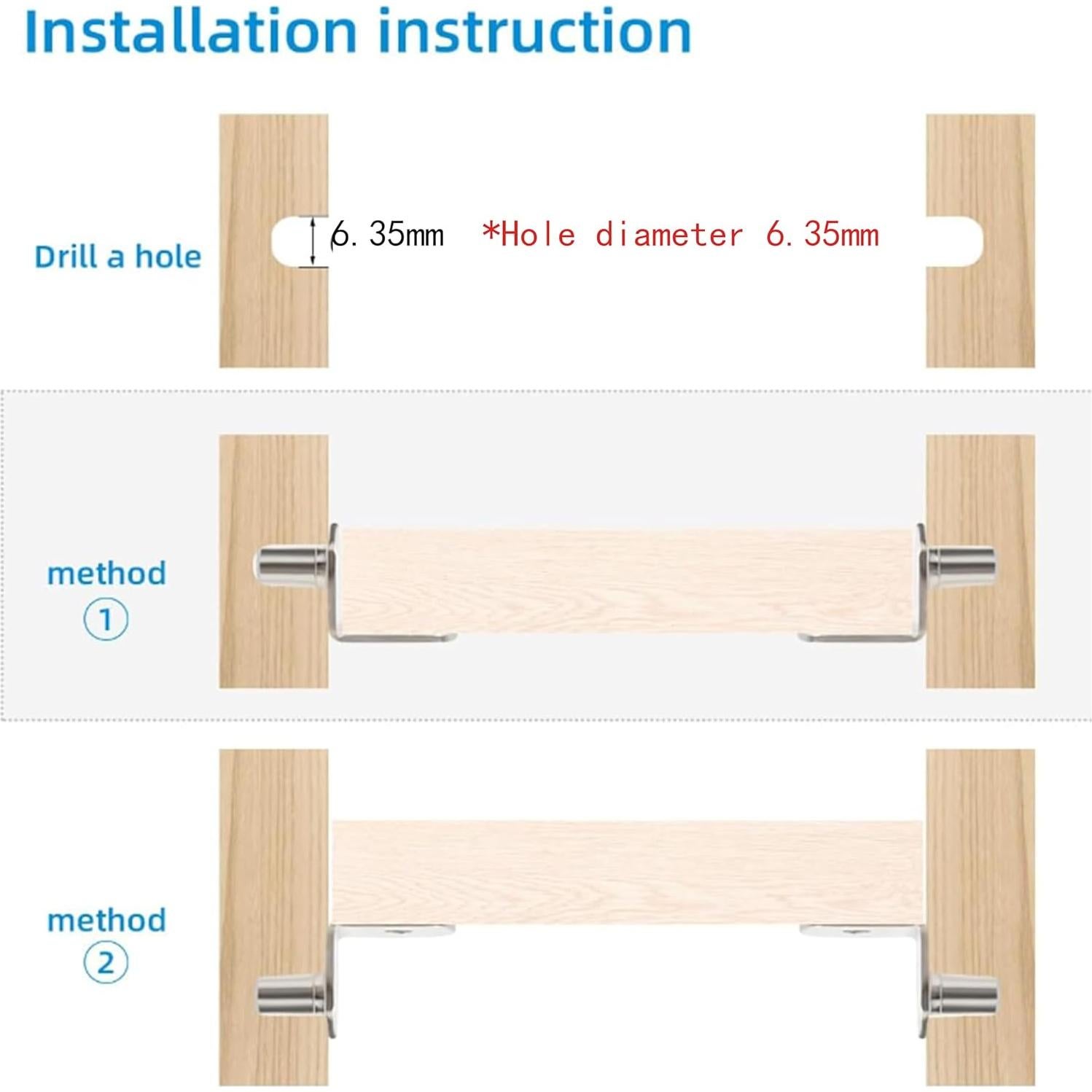 50 Soportes de Estante Ajustables GISUREM 6.35mm Metal Negro