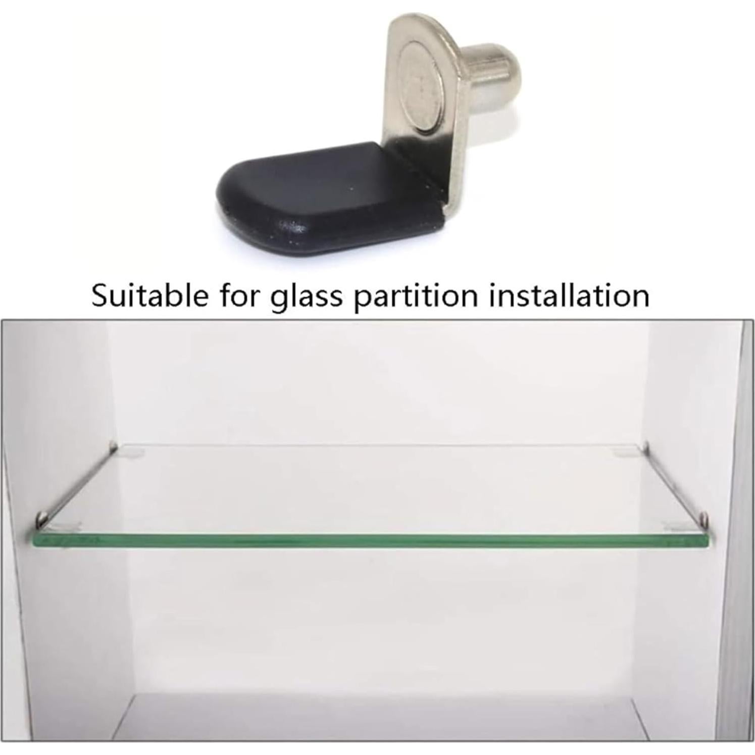 50 Soportes de Estante Ajustables GISUREM 6.35mm Metal Negro