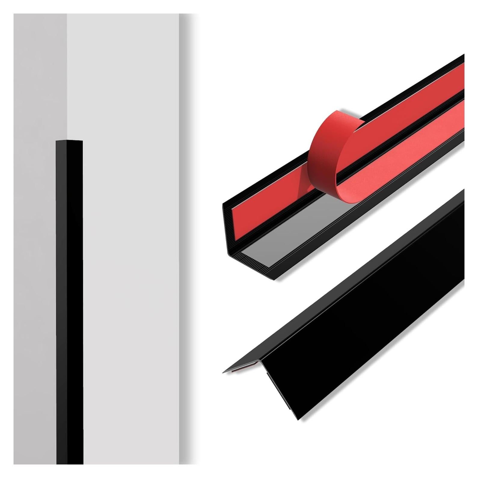 Guardas de Esquina de Aluminio Autoadhesivas KTINITK 121.9cm Negro Mate 2pcs