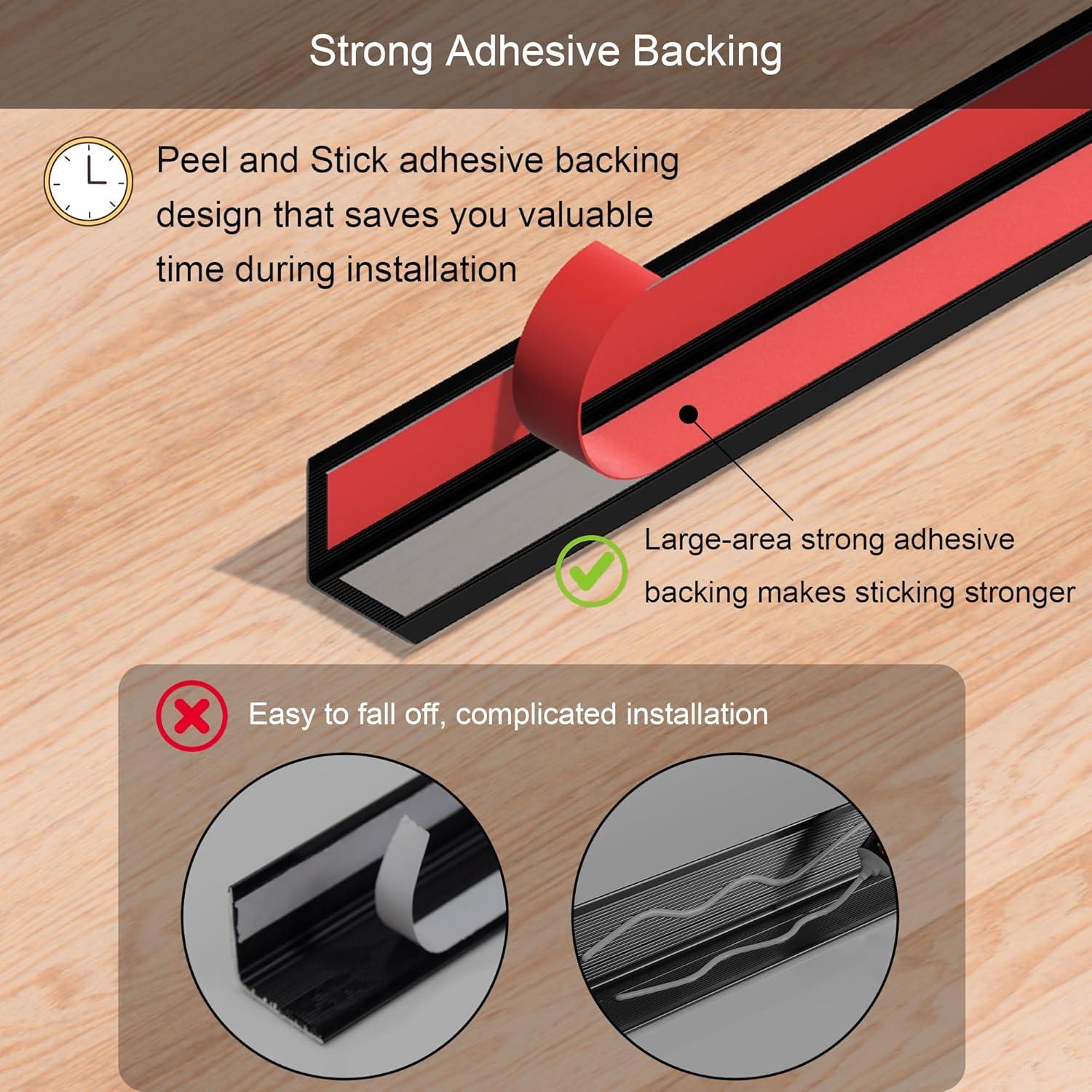 Guardas de Esquina de Aluminio Autoadhesivas KTINITK 121.9cm Negro Mate 2pcs