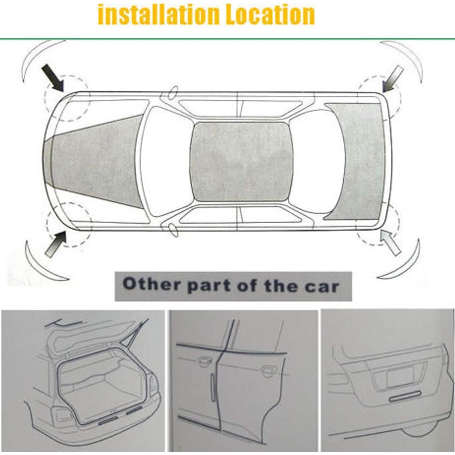 Tira Anticolisión runmade Negra para Parachoques Universal - 2 Piezas
