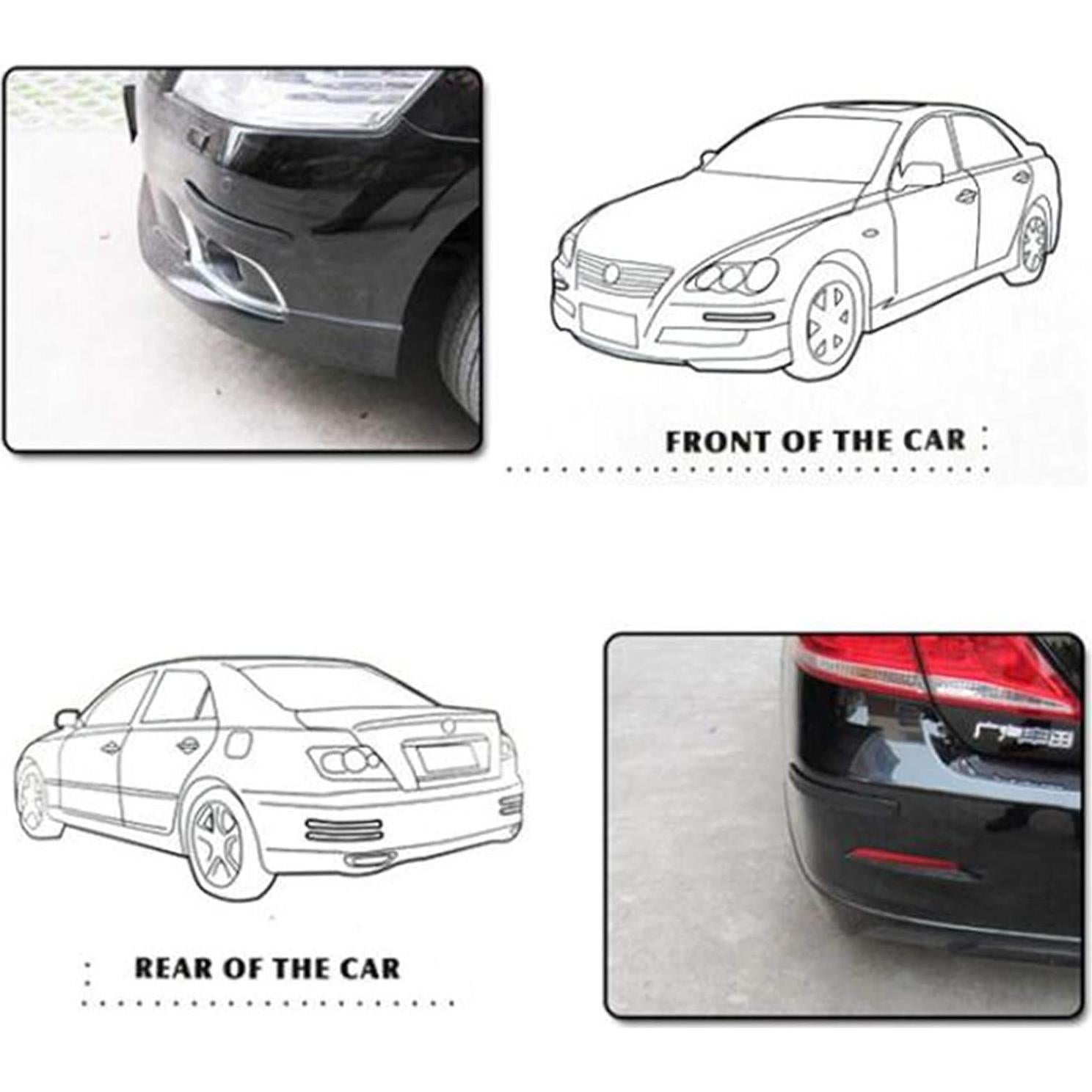 Tira Anticolisión runmade Negra para Parachoques Universal - 2 Piezas