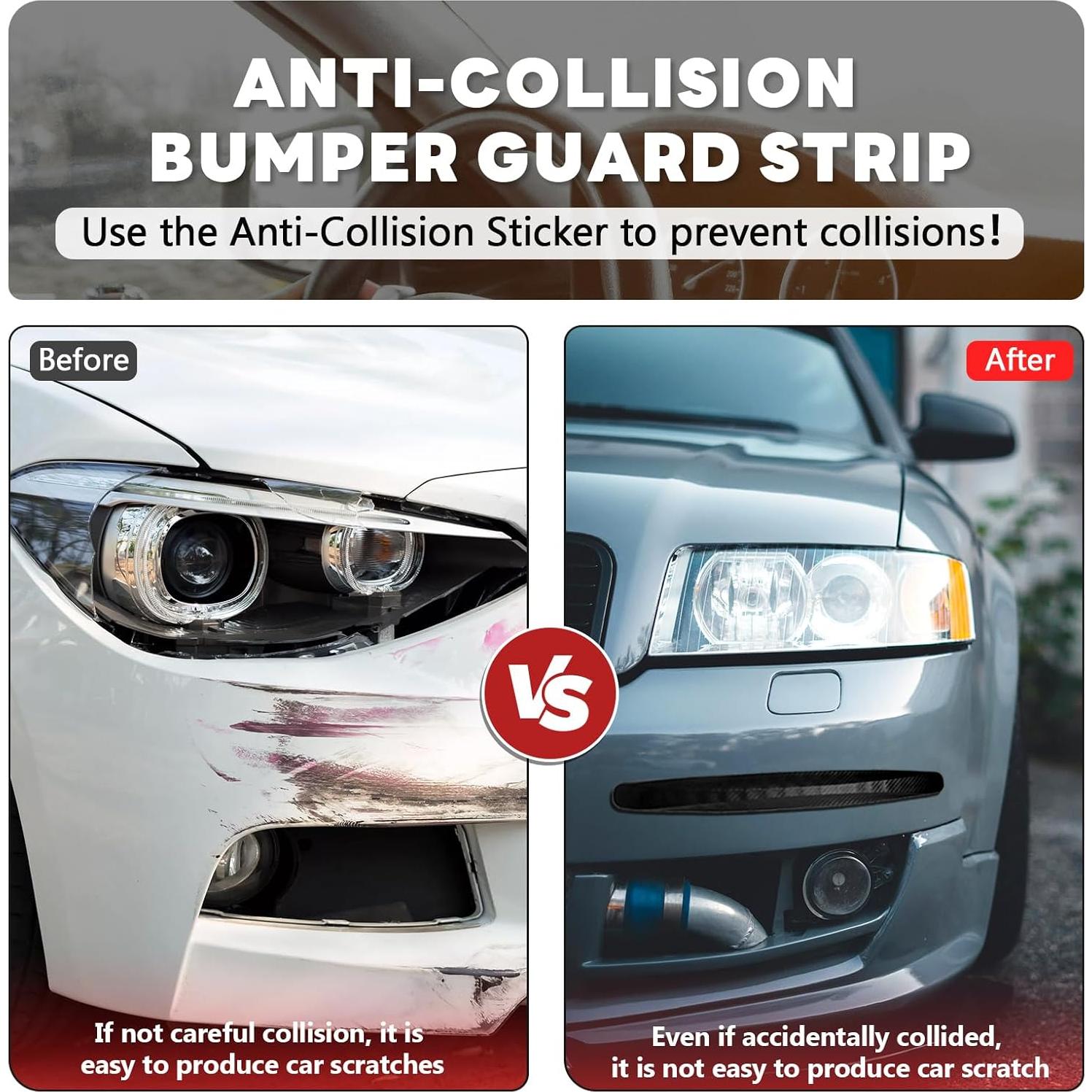 Tira de Protección de Parachoques Bonsicoky - 2 Paquete Negro