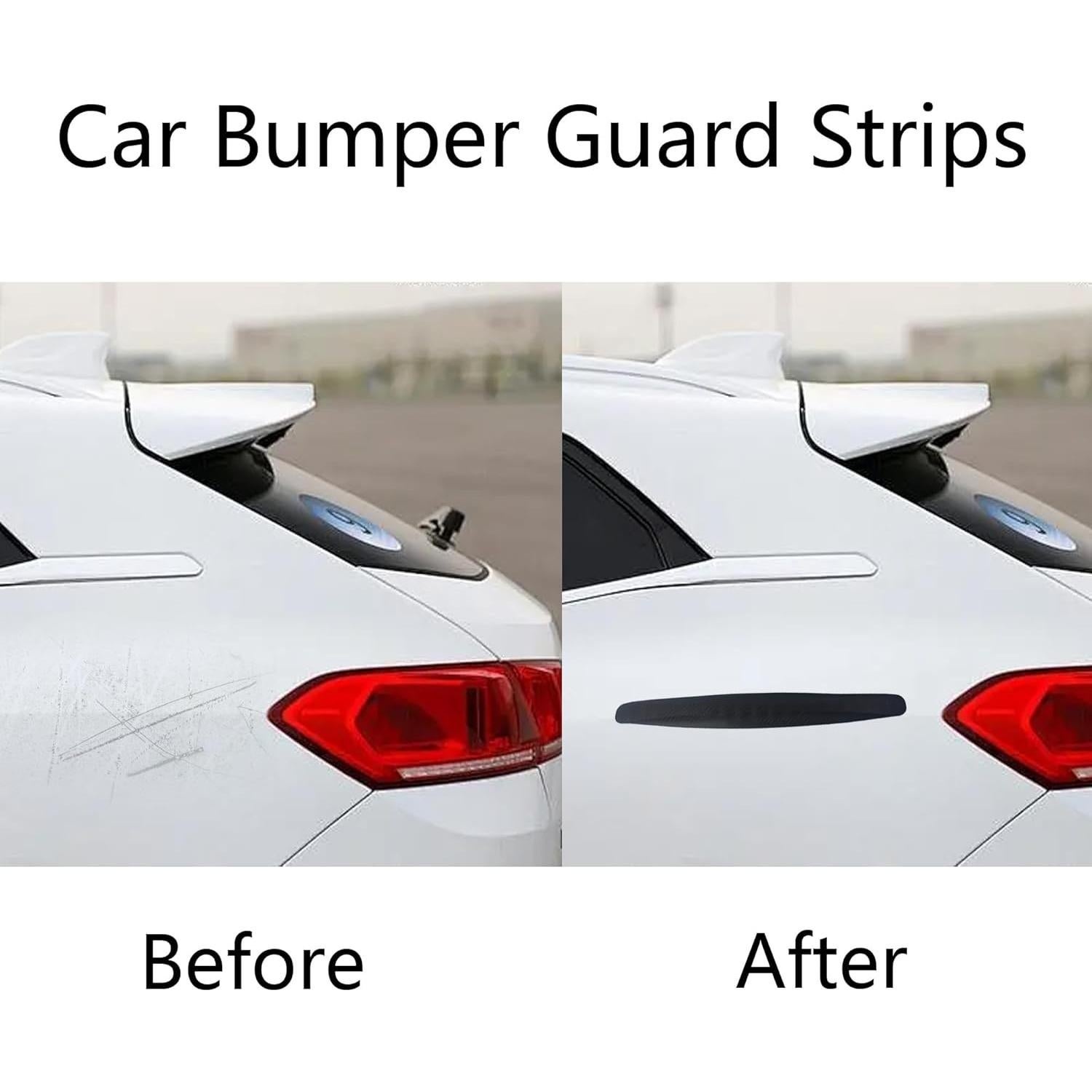 4 Tiras de Protección para Parachoques AUXBC, Goma Negra