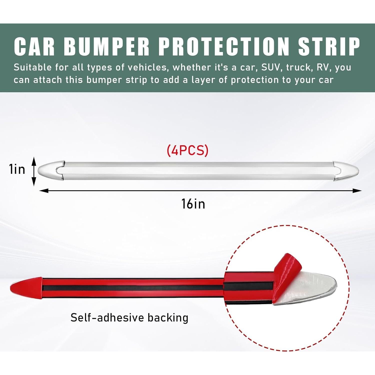 4 Piezas Tira Protectora de Parachoques SUV Coche Suvnie