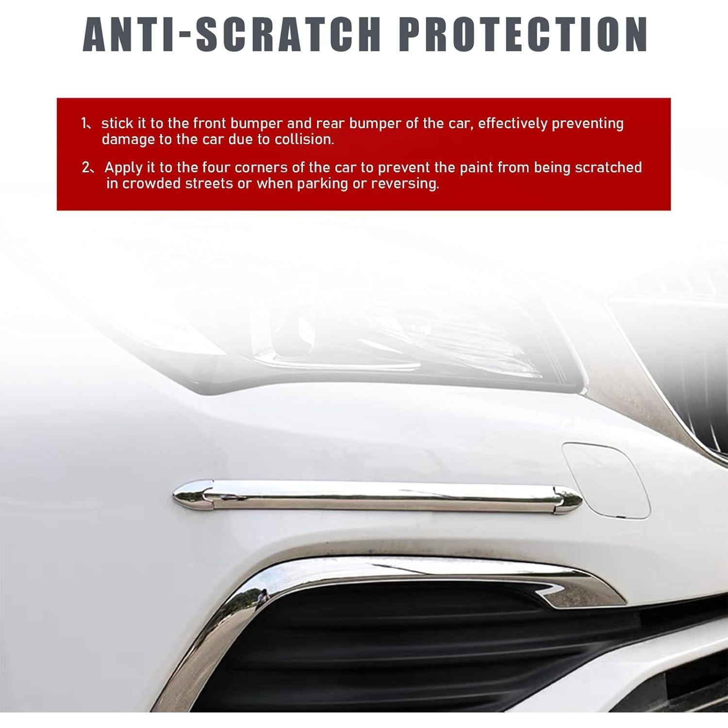 4 Piezas Tira Protectora de Parachoques SUV Coche Suvnie