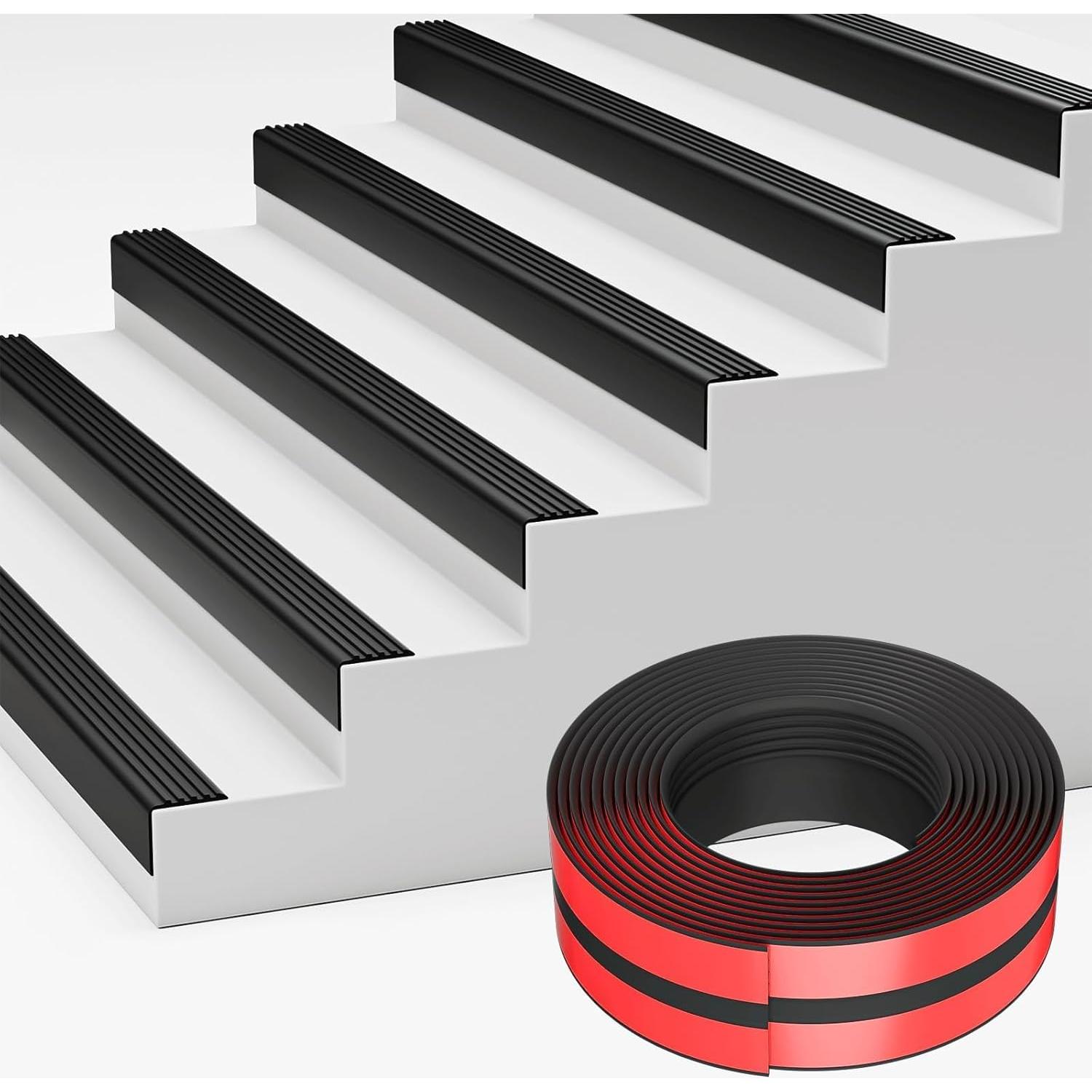 Protector de Borde de Escalera Elvone 3.05m Negro Antideslizante