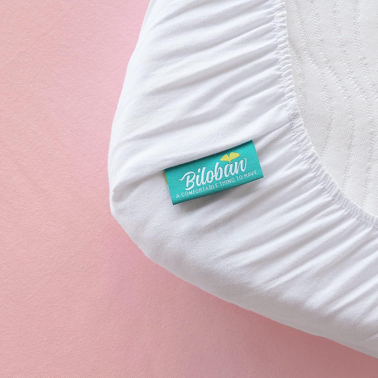 Sábanas para Cuna Biloban 100% Algodón 2 Piezas Blanca/Rosa