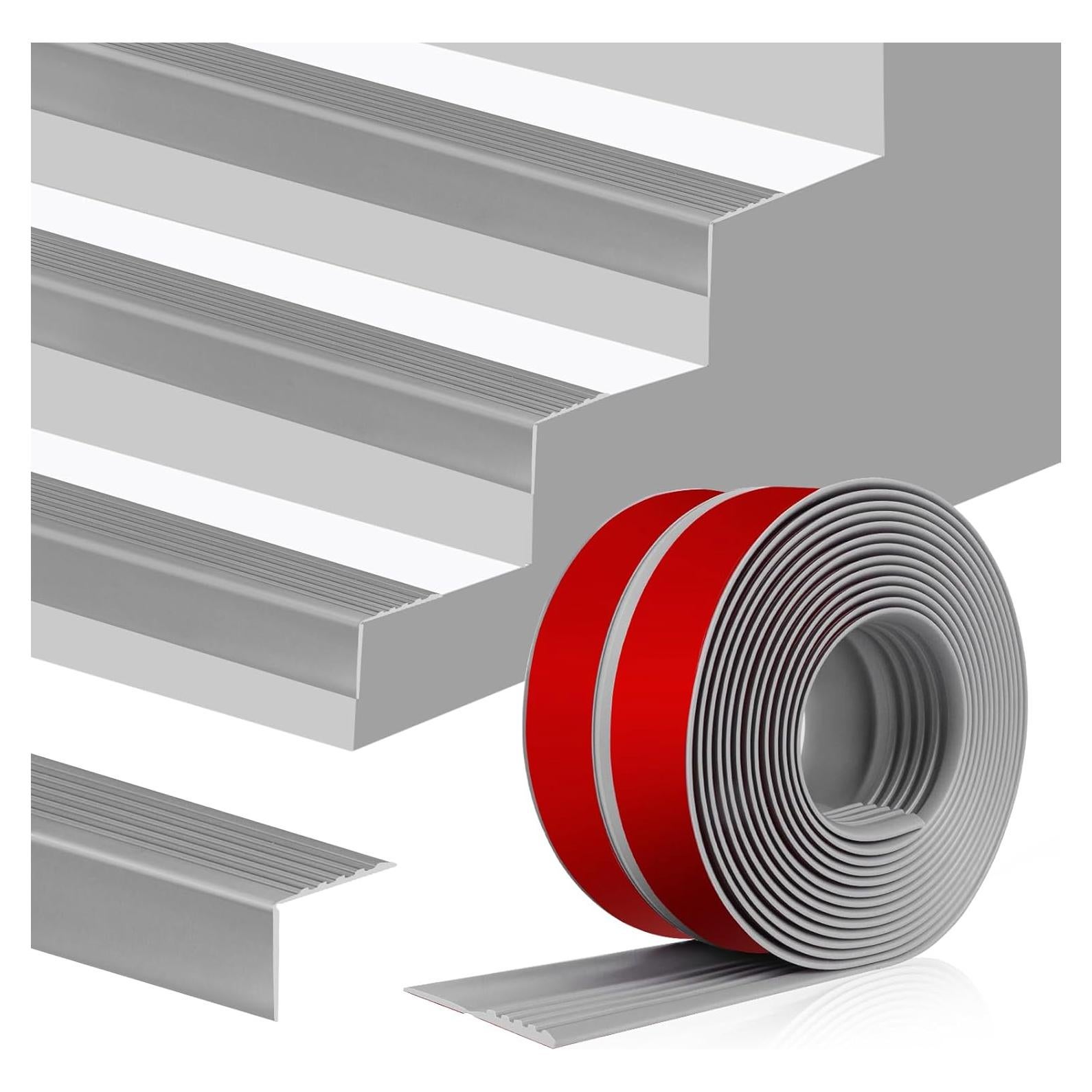 Borde de Escalera Antideslizante Hamminy 10.16 cm x 1.01 m Gris