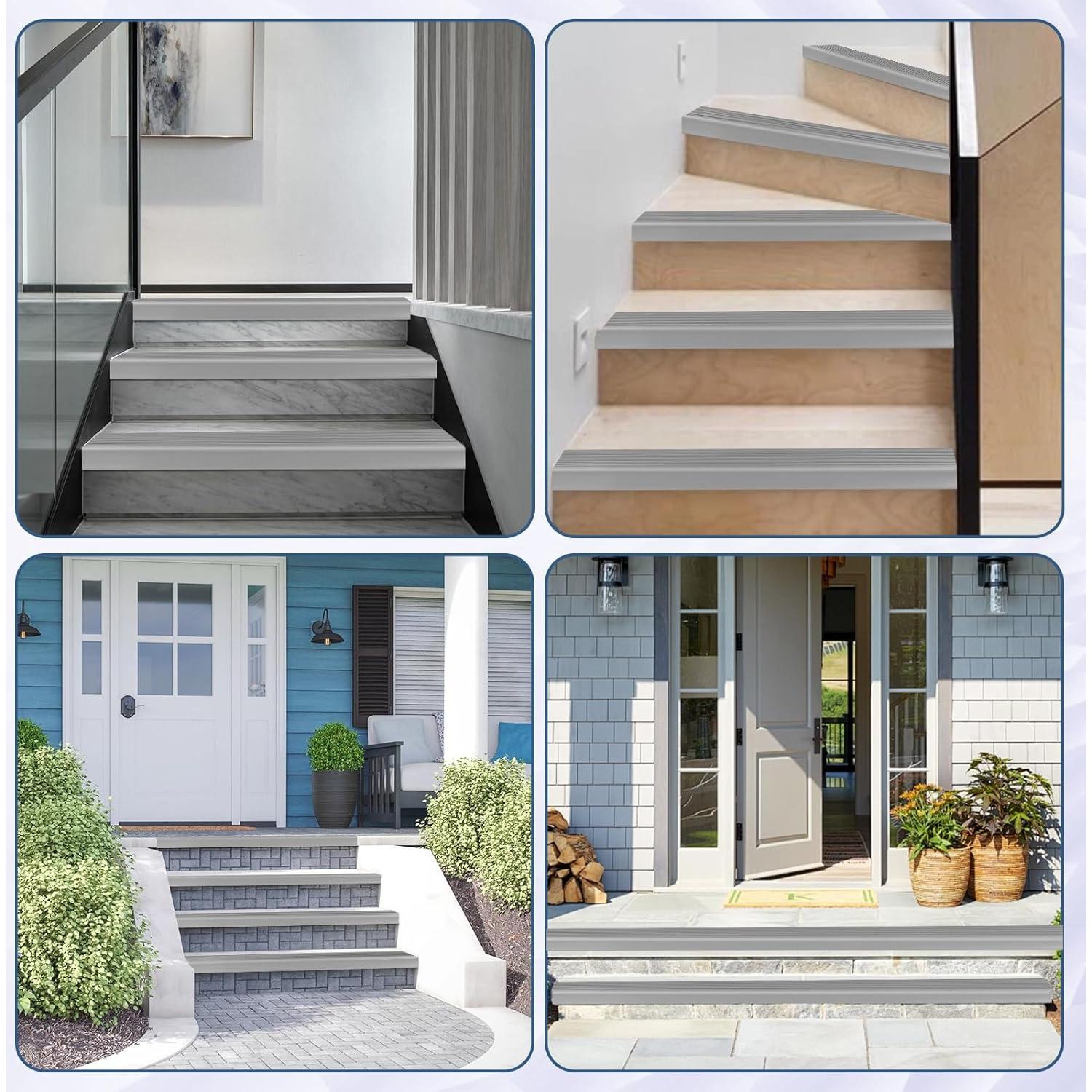 Borde de Escalera Antideslizante Hamminy 10.16 cm x 1.01 m Gris