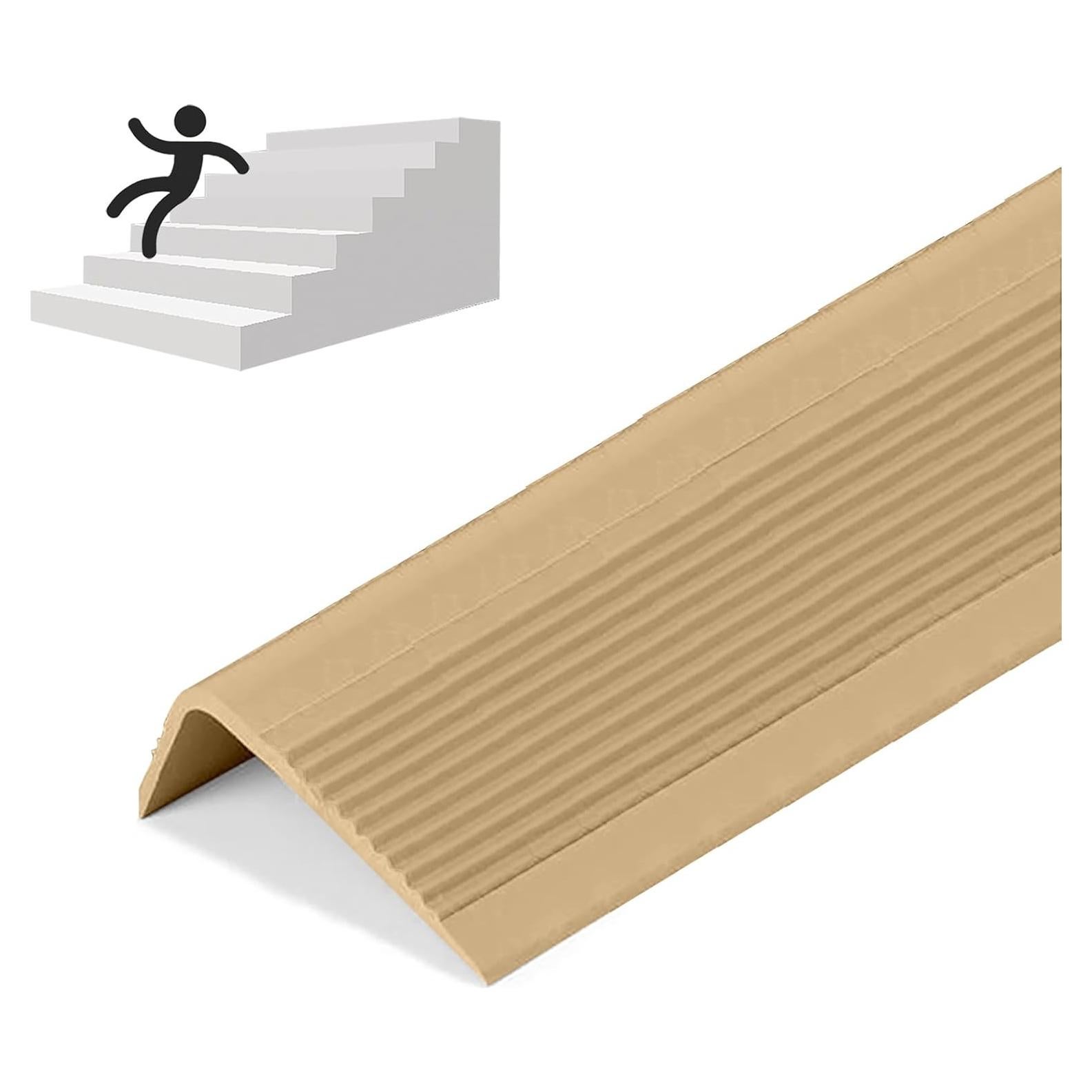 Bisel de Escalera Antideslizante ZMEN 2.13m Goma Marrón Claro