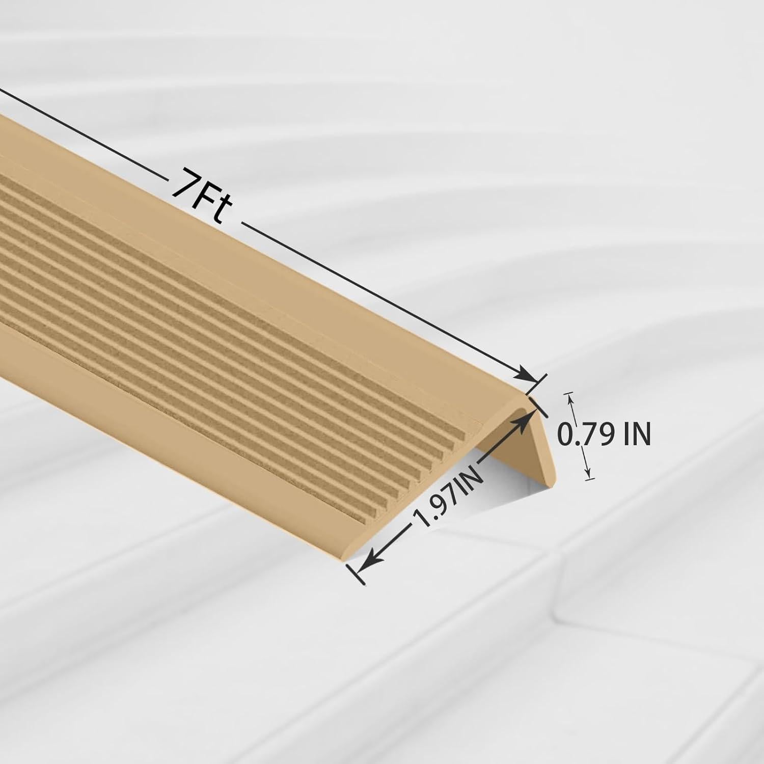 Bisel de Escalera Antideslizante ZMEN 2.13m Goma Marrón Claro