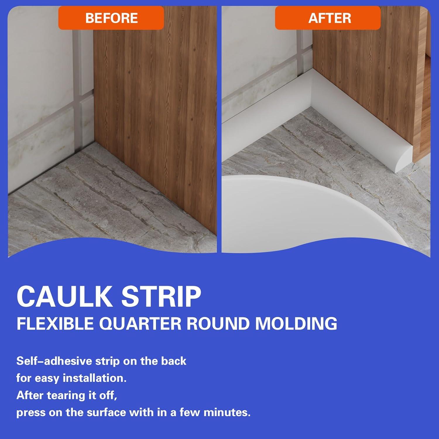 Moldura Cuarterona Flexible Autoadhesiva WURJHSONG 99.06cm Blanco