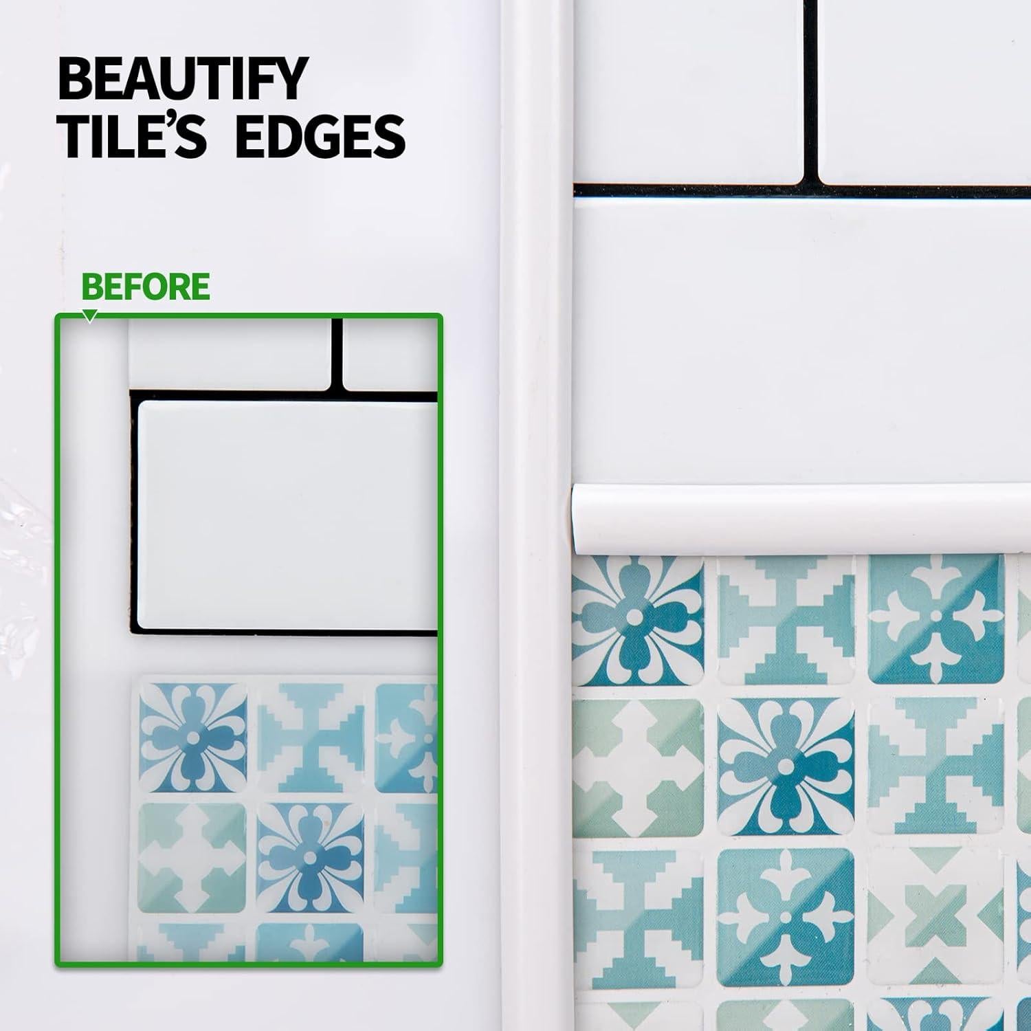 Moldura Autoadhesiva LONGKING 3m Blanca para Azulejos