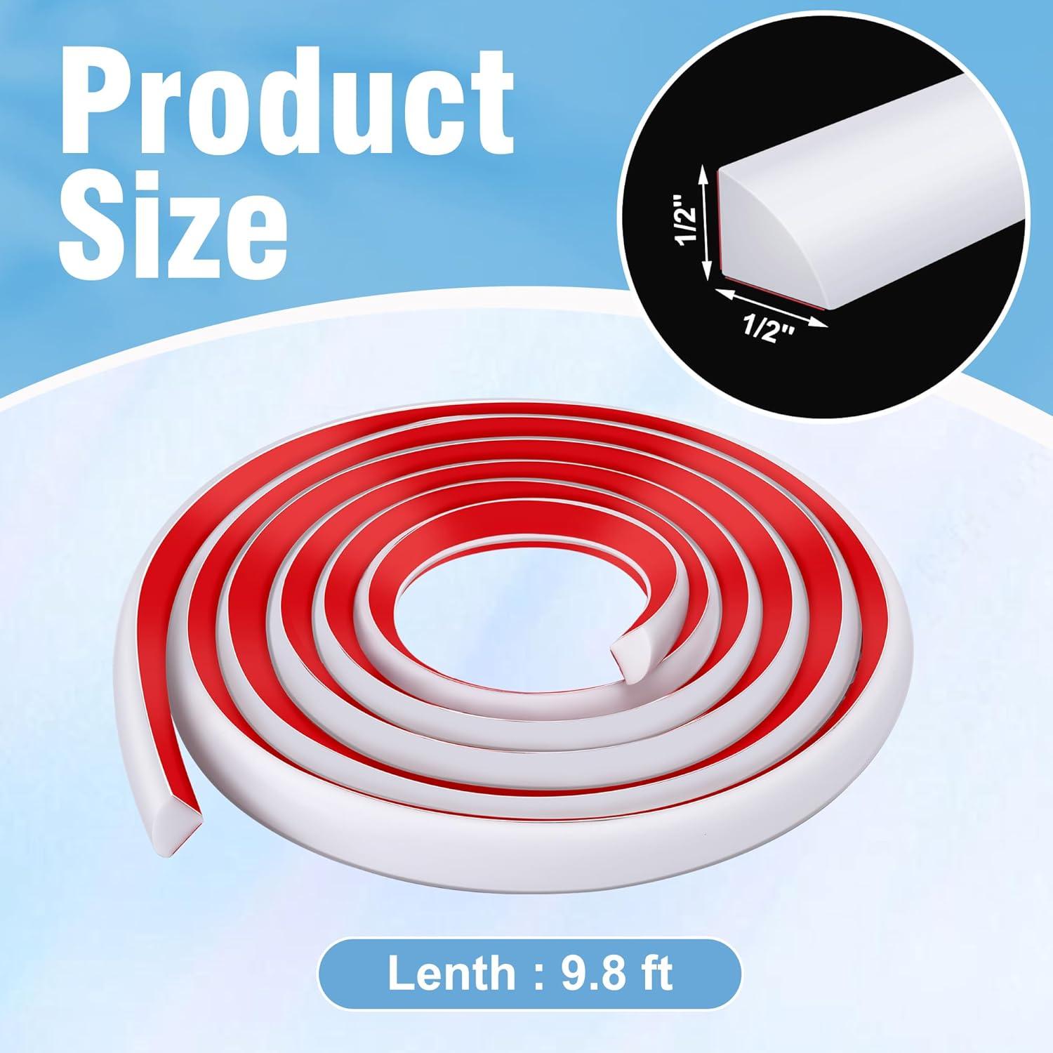 Moldura Flexible de Cuarto Redondo Moonoom 299.72 cm TPE Blanca