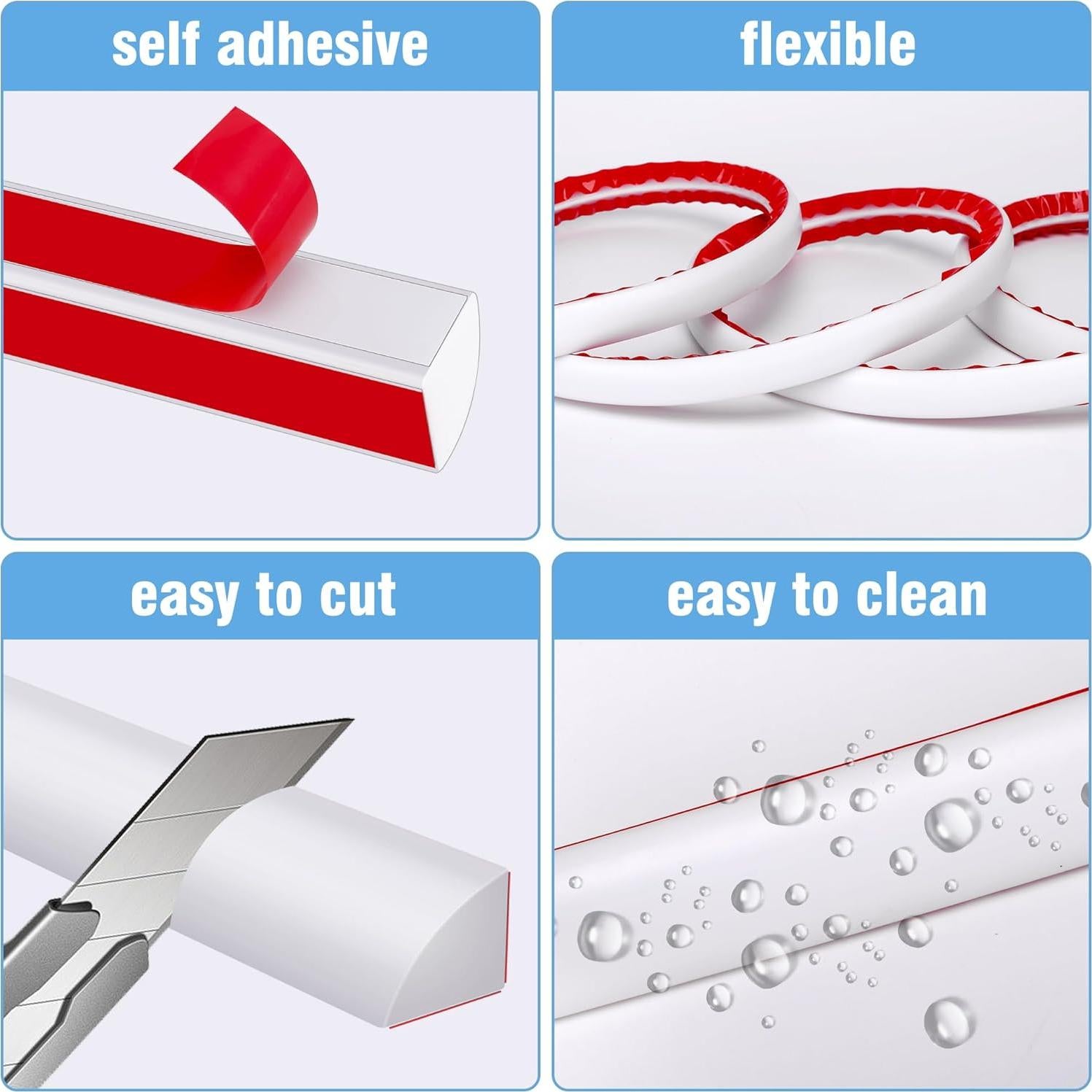 Moldura Flexible de Cuarto Redondo Moonoom 299.72 cm TPE Blanca