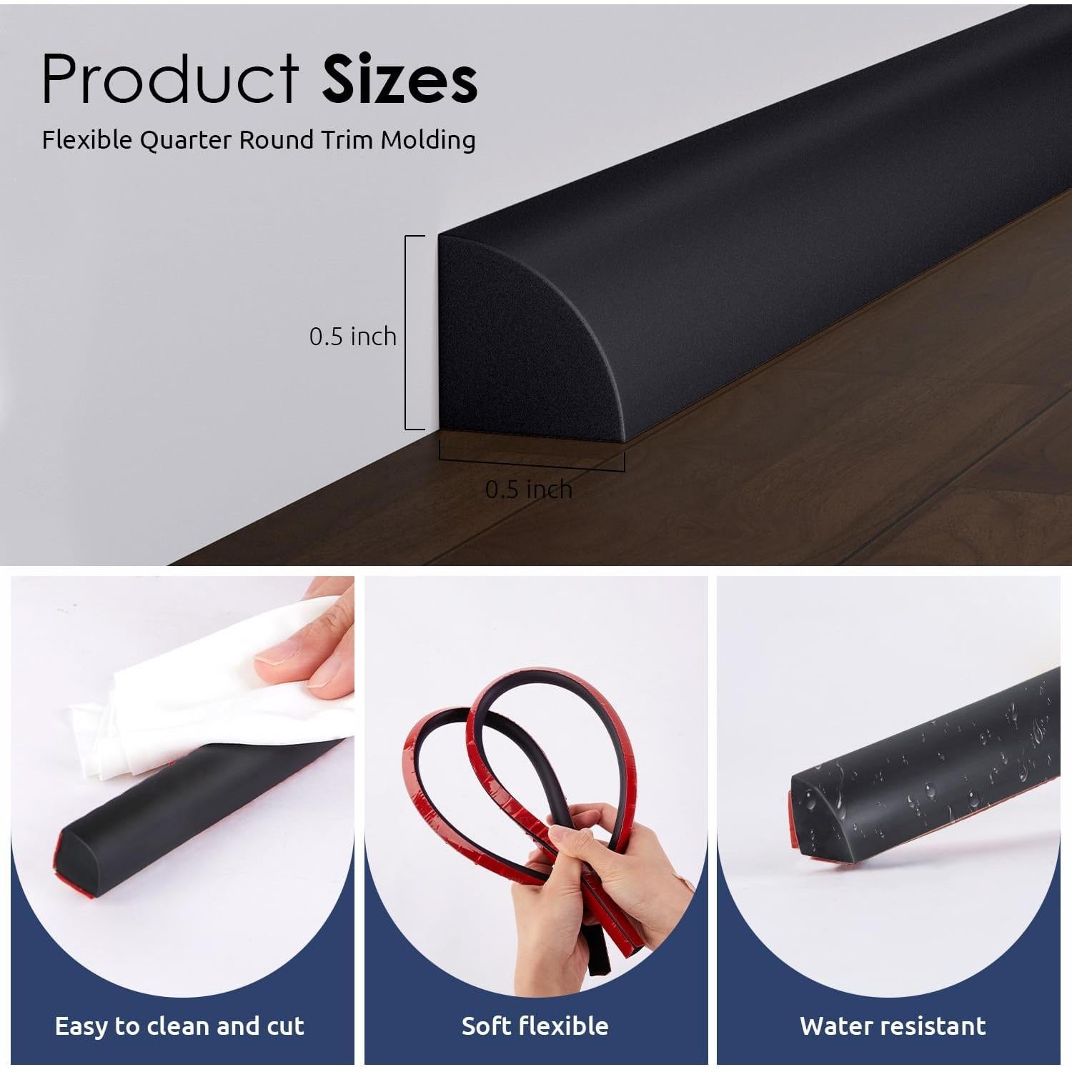 Moldura Flexible Autoadhesiva PATTENGO 401.3 cm Negra