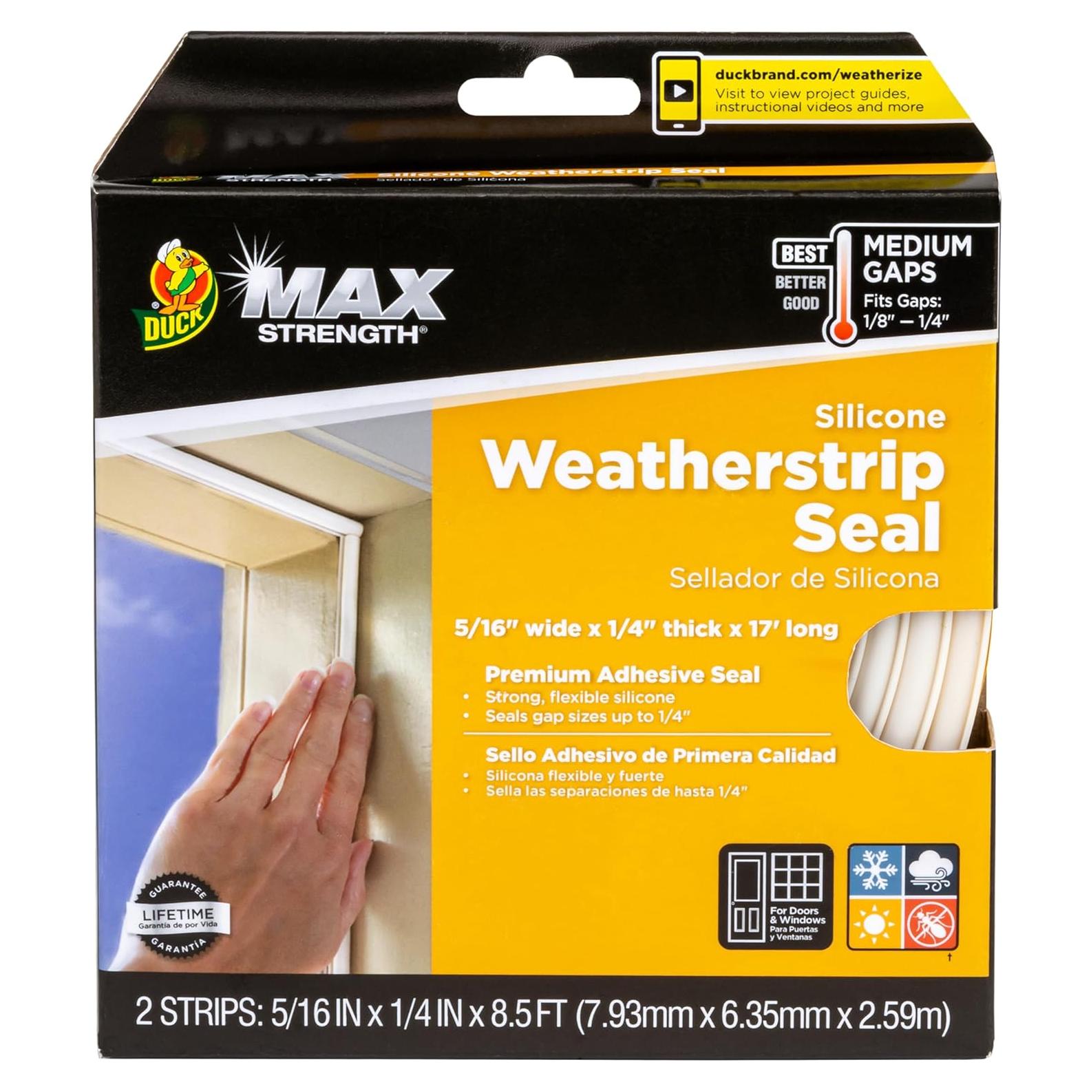 Sello de burlete de silicona Duck Brand 17 ft autoadhesivo blanco