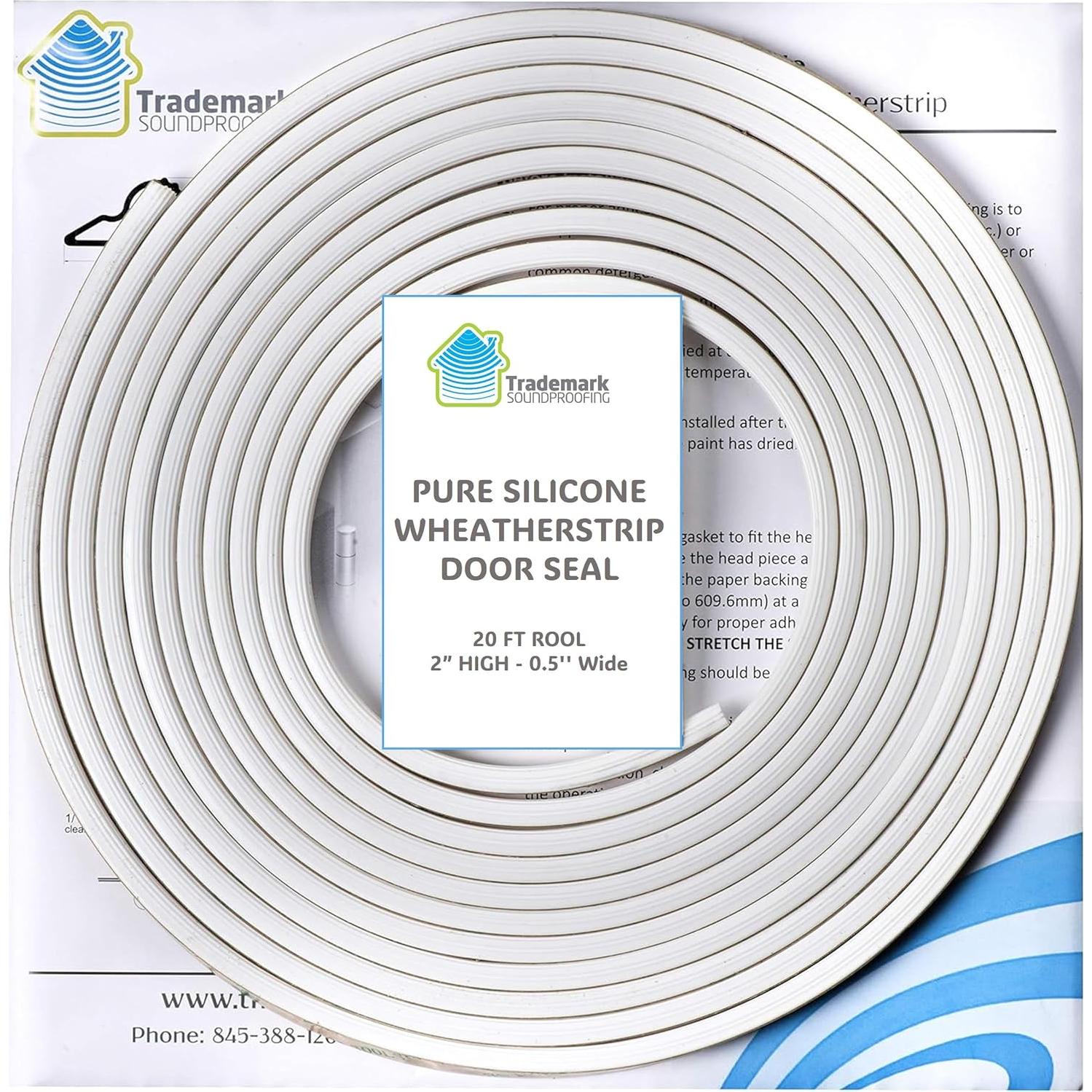 Sello de puerta aislante Trademark 6.1m silicona 1.27cm blanco