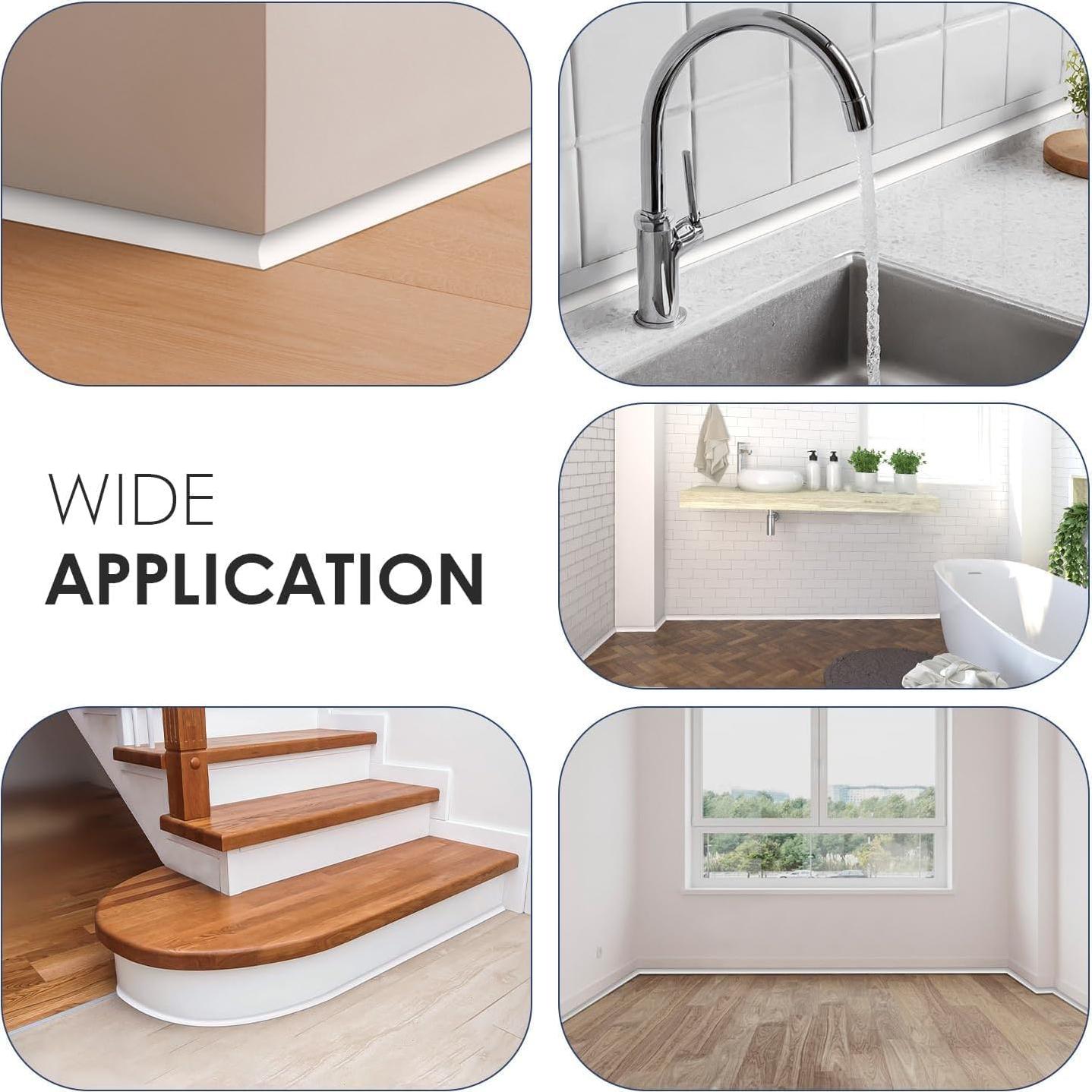 Moldura Flexible Autoadhesiva Ynotus 401.3cm Blanco para Esquinas