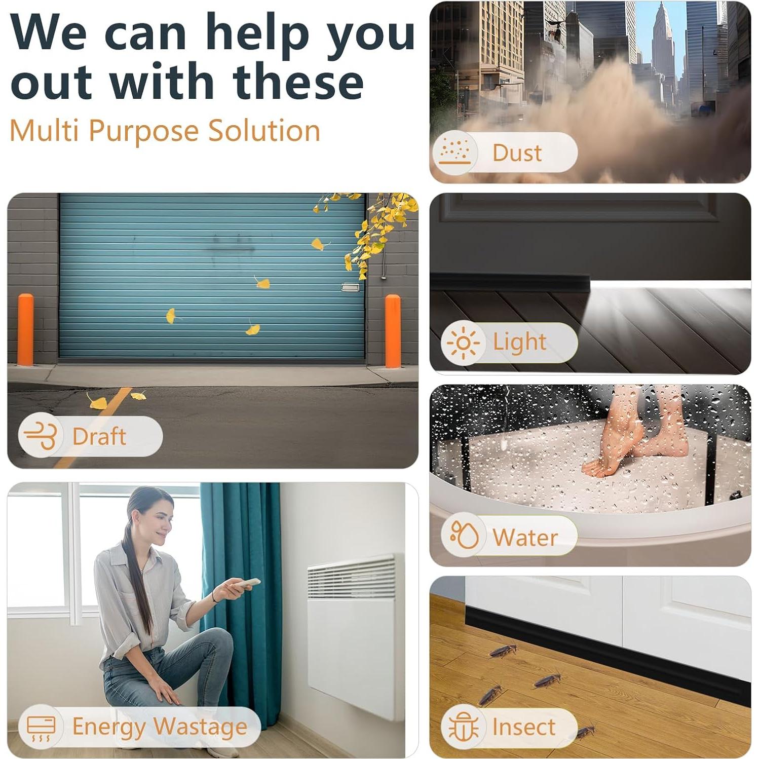 Sellado de Puerta de Silicona Bruiefpap 5.08 cm x 6.1 m Transparente